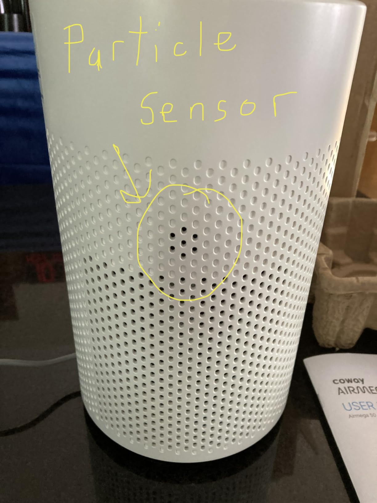 COWAY Airmega 50 Air Purifier for Bedroom up to 500 ft², HEPA and Deodorization Filter, AQI Monitor, Auto Mode, Night Light, White customer photo 2