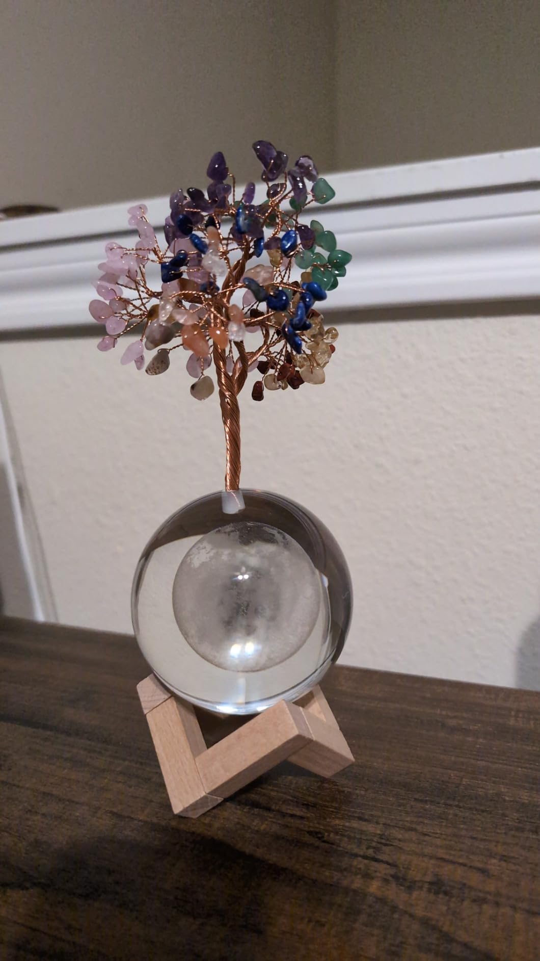 Amethyst Healing Crystal Tree with Light Gift for Women, Rose | Gemstone Money Tree Chakra Healing with Night Lamp for Home Decor, Office Desk Decor, Birthday Gift for Women, Mon customer photo 2