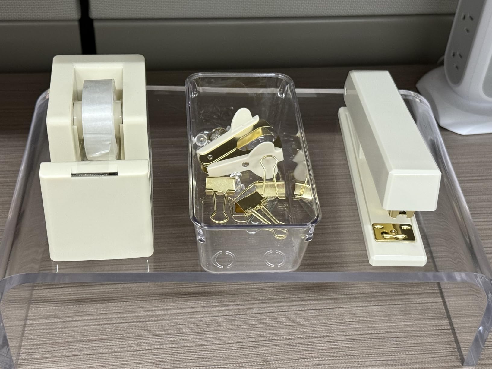 Aesthetic Desk Accessories Set for Women - A Complete Office Organizer Set | Office Supplies Kit with Gold Finish Includes Pen Holder, Scissors, Stapler, Tape Dispenser and More customer photo 1