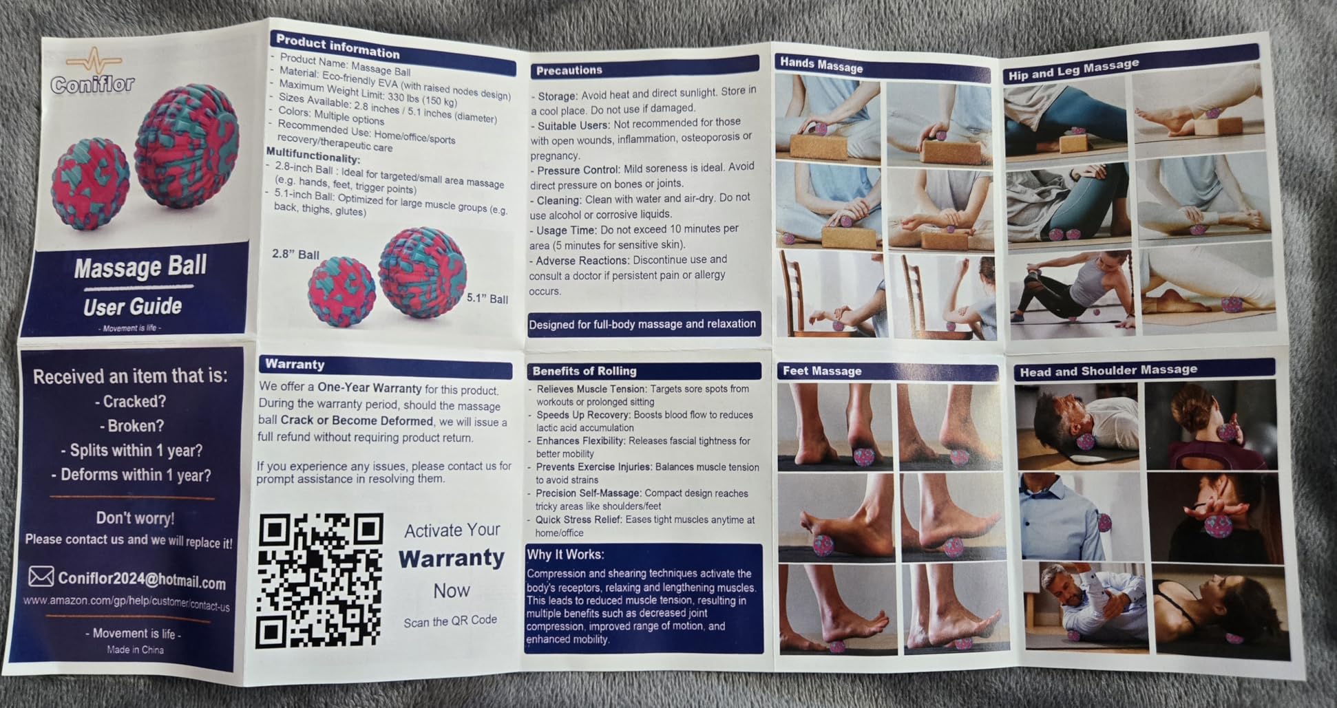 Deep Tissue Massage Ball for Exercise & Recovery - SGS Certification - Targets Back, Shoulder, Legs & Feet - Relieves Muscle Knots, Joint Pain & Tightness, Pressure Point Therapy - Myofascial Release Ball customer photo 2