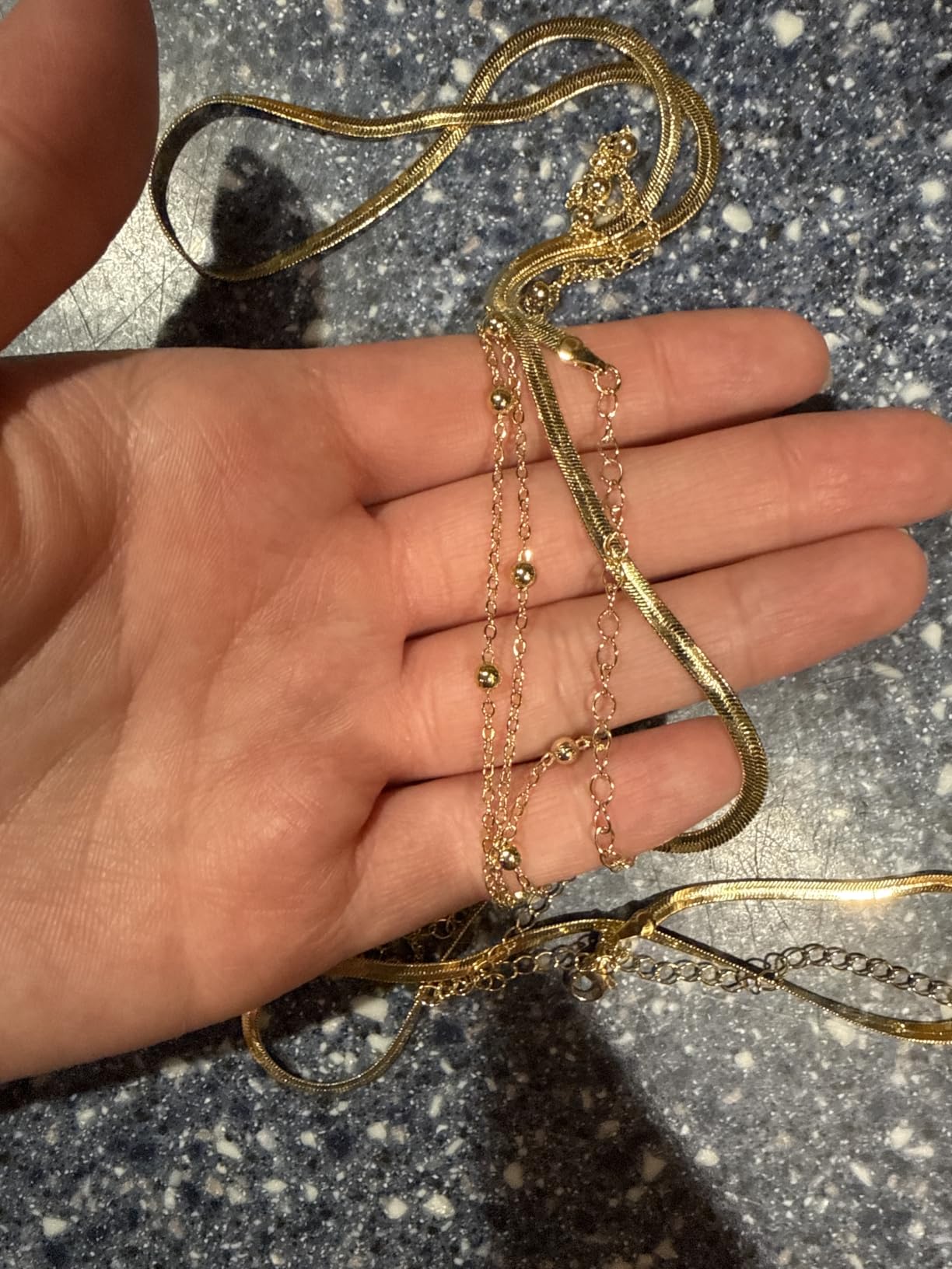 CHESKY 14K Gold Plated Waist Chain for Women, Layered Waist Beads | Silver Plated Gold Body Chains, Beach Summer, Waterproof Snake Belly Belt Chain, Festival Jewelry Accessories for Women customer photo 1