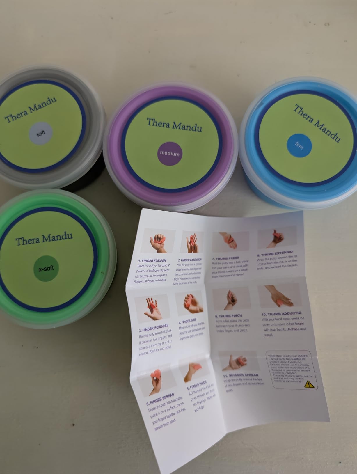 4 Pack Theramandu Therapy Putty Kit (3oz Each) - Hand Putty Physical Therapy for Adults, Sensory Stress Relief & Hand Muscle Strengthening Exercise Therapy Putty, 4 Different Resistances customer photo 2