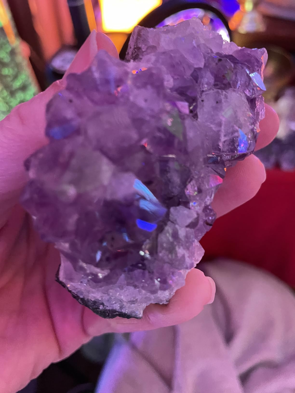Set of 3 to 7 Natural Amethyst Druzy Clusters (0.75 lb) - Raw Crystal Geodes for Meditation, Reiki & Home Decor - Spiritual Healing Stones - Handpicked from Uruguay customer photo 1