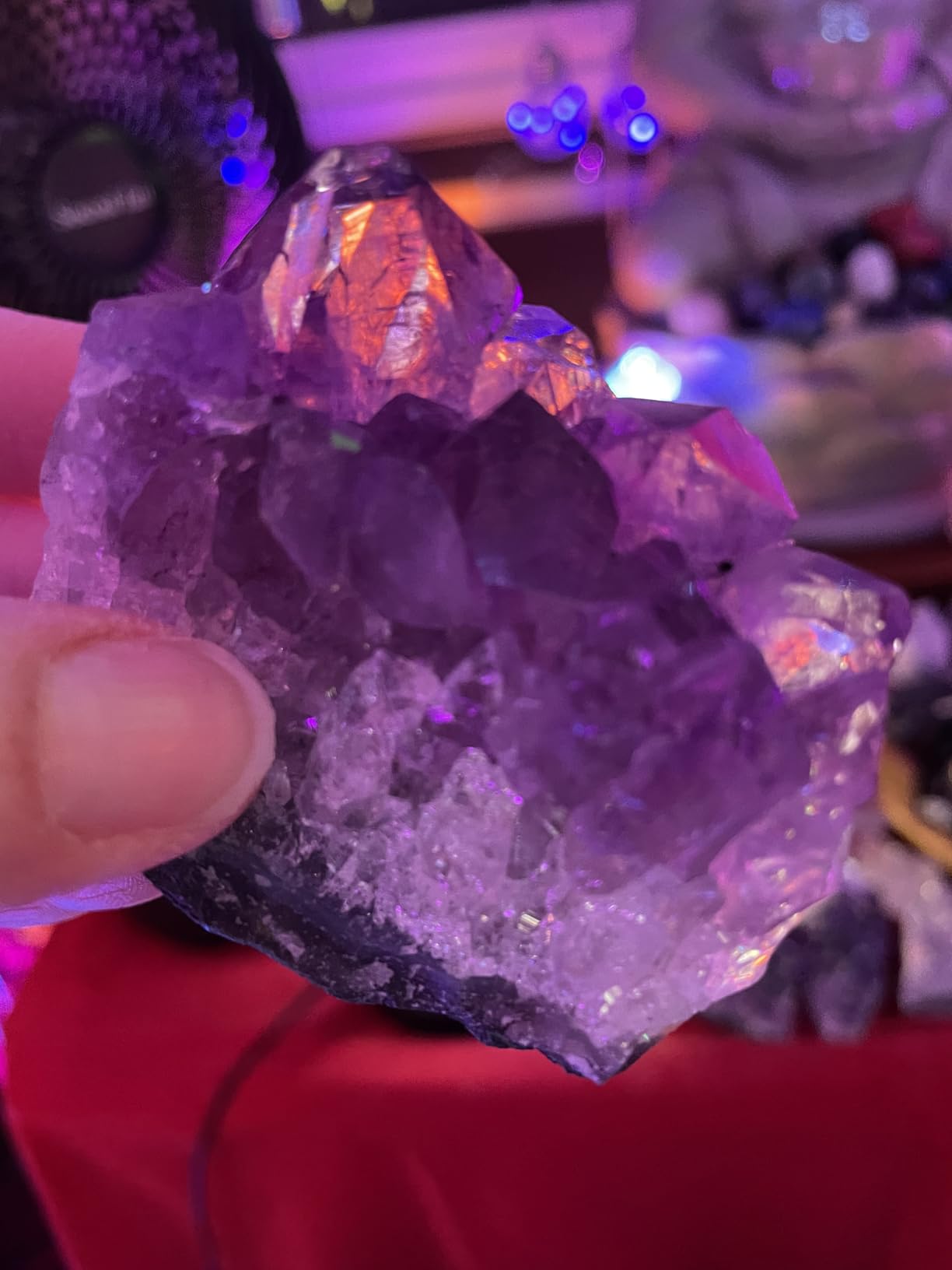 Set of 3 to 7 Natural Amethyst Druzy Clusters (0.75 lb) - Raw Crystal Geodes for Meditation, Reiki & Home Decor - Spiritual Healing Stones - Handpicked from Uruguay customer photo 2