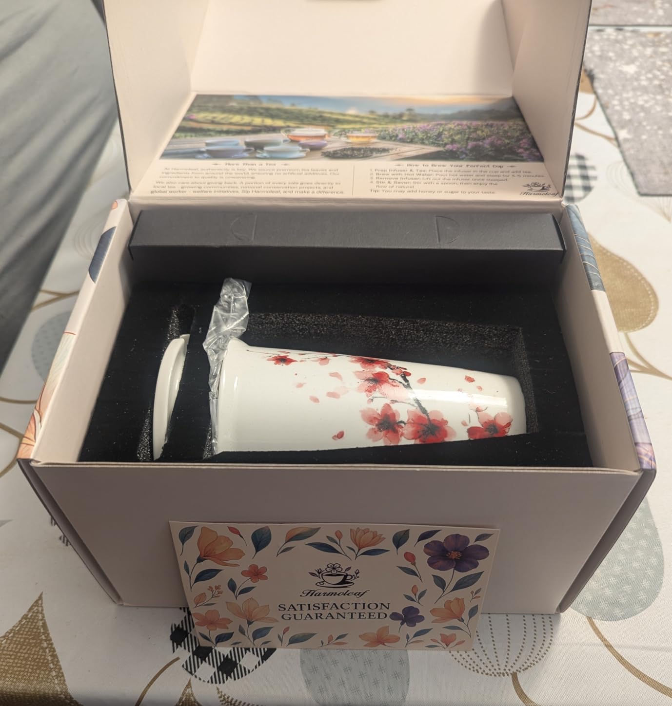 Tea Gift Set for Women - 6 Herbal Loose Leaf Tea Blends, Insulated Ceramic Cup with Infuser & Lid | Birthday, Mother's Day, Anniversary & Retirement Gift for Her customer photo 2