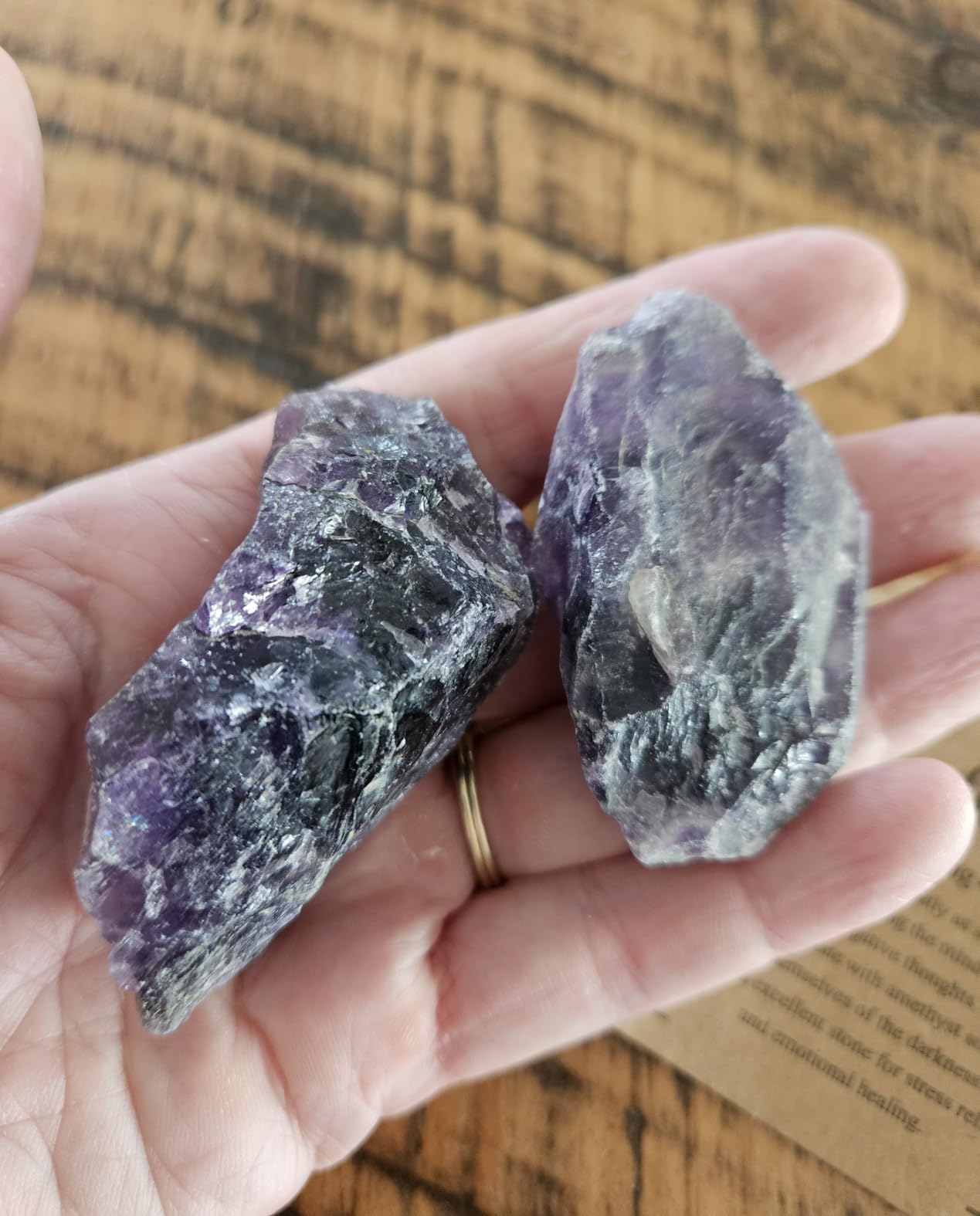 Jovivi 2pcs Raw Amethyst Crystals,Large 1.6-2.2
