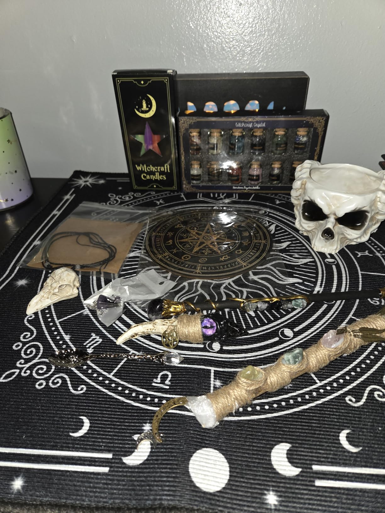 Rileryan 69 PCS Witchcraft Supplies Kit Wiccan Altar Supplies and Tools | Witch Crafts Supplies Spell Kit Mini Crystals Witch Candles Witchy Gifts for Women Halloween Accessories customer photo 1