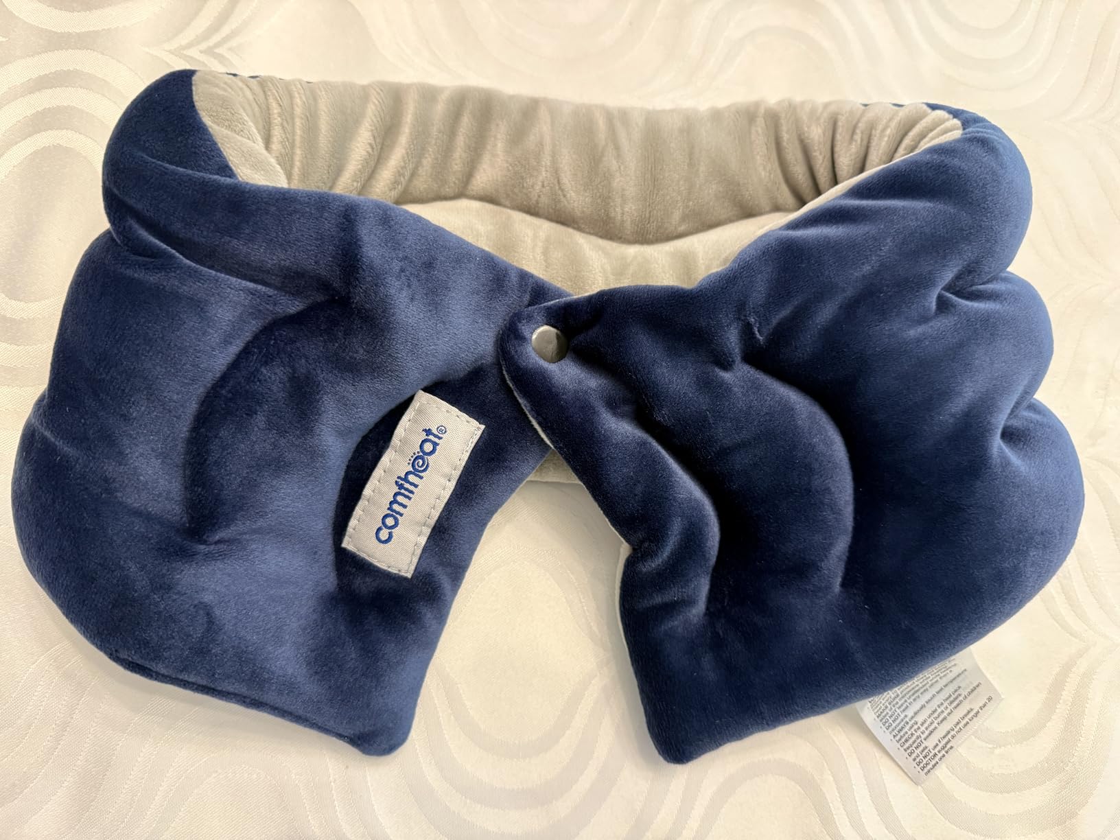 Neck Heating Pad Microwavable for Pain Relief, Moist Hot Compress | Microwave Neck Warmer Wrap FSA Eligible HSA for Sore Muscles Relief, Lavender Aroma, 25 x 5.7 Inches, Blue customer photo 2