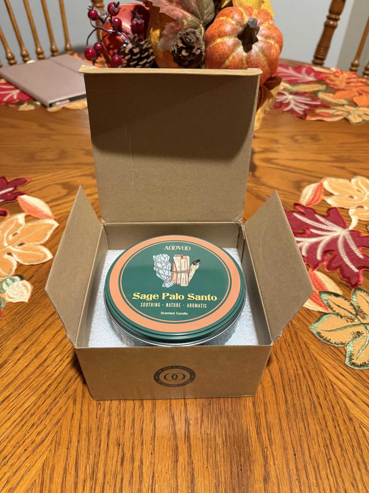 AOOVOO Sage Candle for Cleansing - 3 Wick 12oz Large Scented Candle with Crystals & Sage Leaves Inside, Soy Candles Non Toxic for Meditation Spiritual Gift, Aromatherapy Candle for Women Men customer photo 1