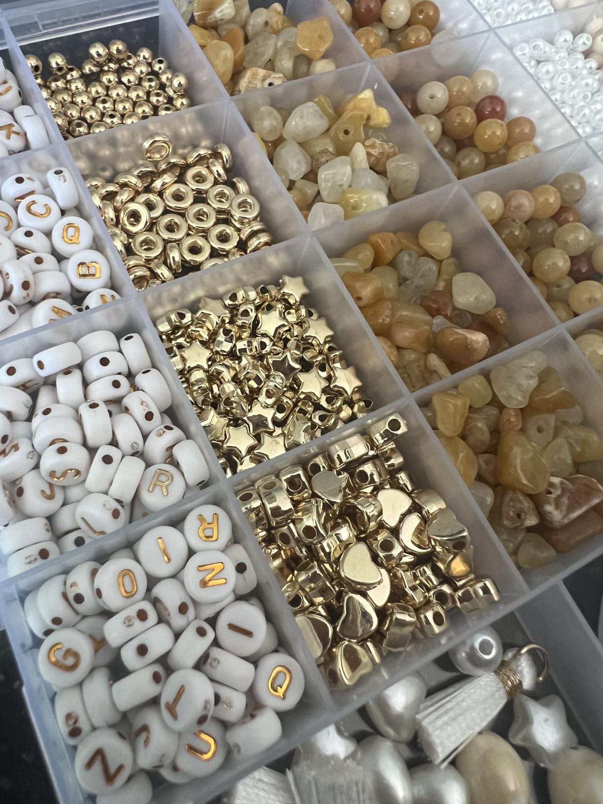 Xylise Jewelry Making Supplies Kit Natural Stone Beads for Irregular Natural Stone with for DIY Craft Bracelet Necklace Earrings for Adults (White Jade) customer photo 2