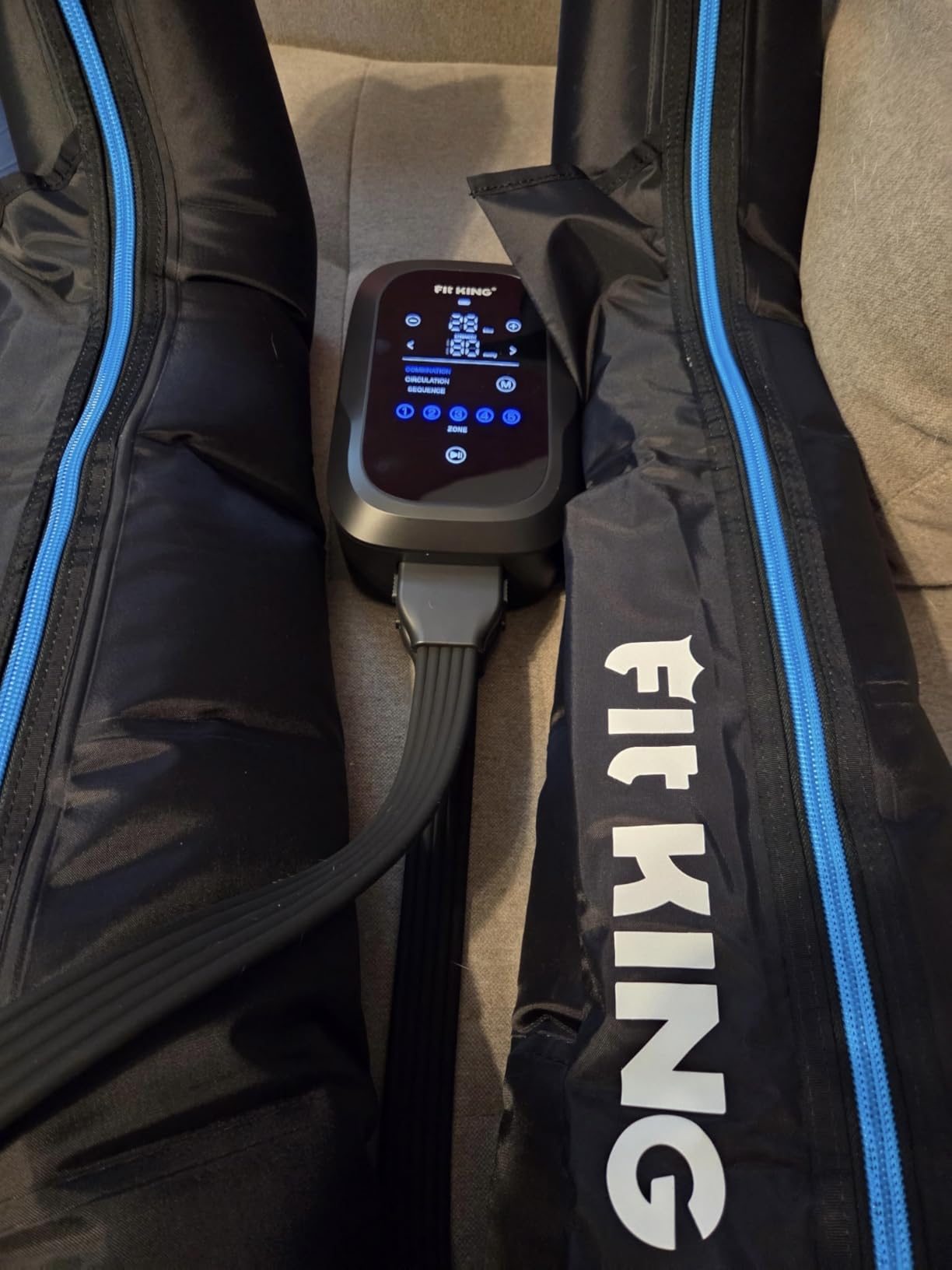 FIT KING Upgraded Leg Massager Recovery Boots, Professional Air Compression Recovery System for Circulation & Athlete-Level Fast Recovery, Cordless Rechargeable Compression Boots (Medium) customer photo 1