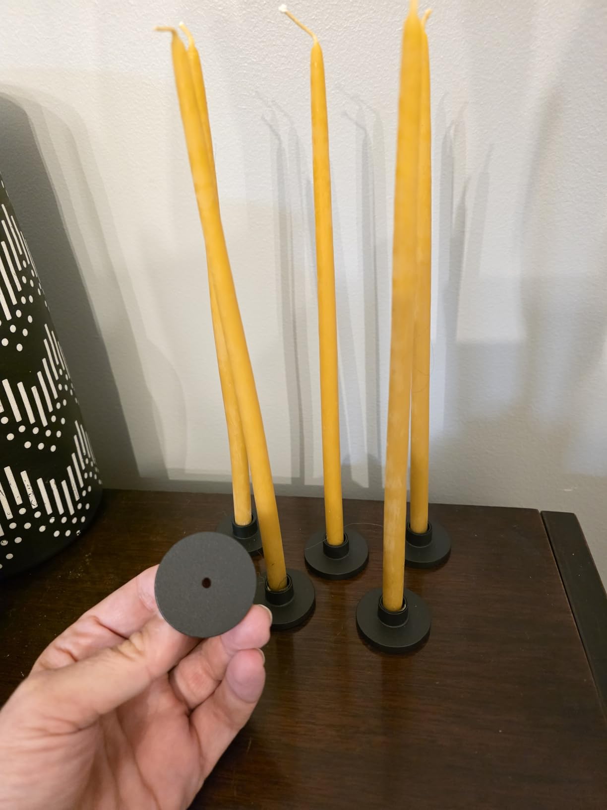 Black Iron Mini Taper Candle Holders for 1/2 inch Thin Candles - 6-Pack | for Small Skinny Tapered Candles, for Chime, Spell, 0.5 inch Church Candles customer photo 1