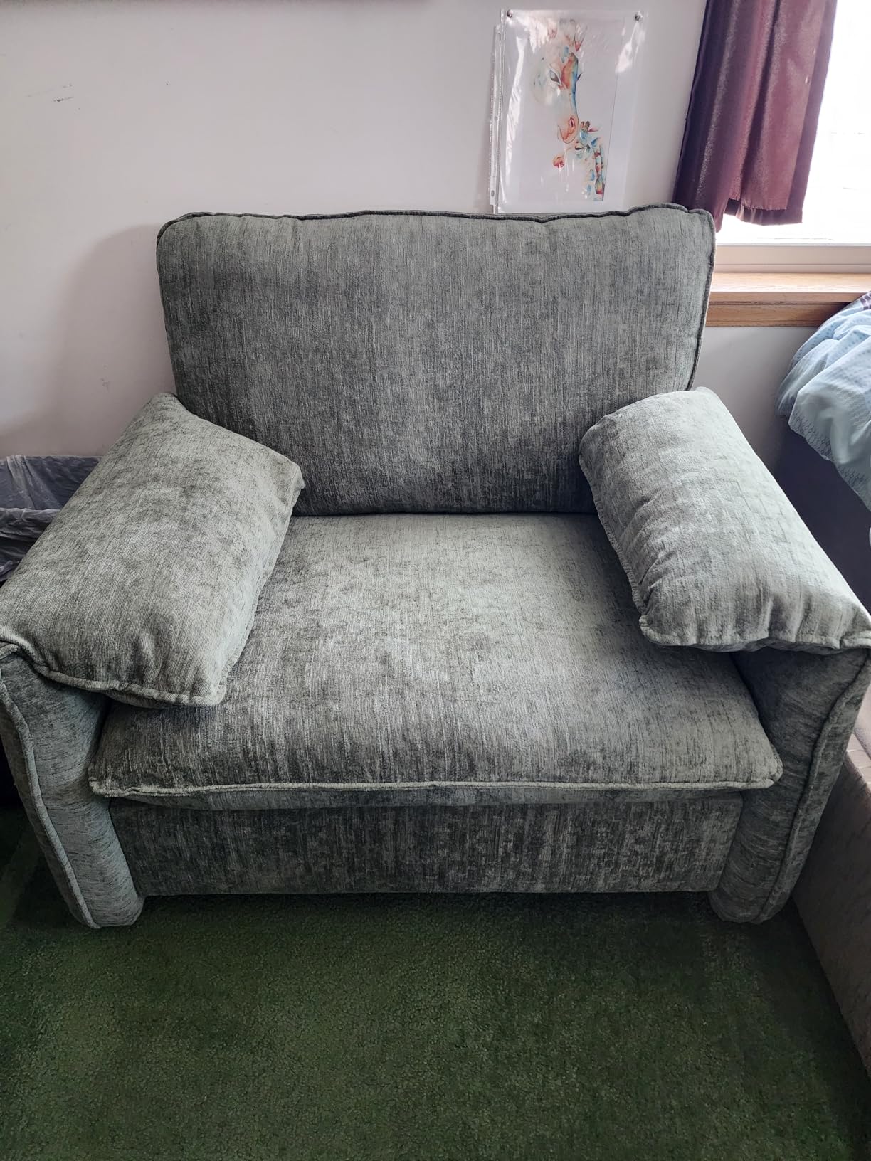 ONBRILL Oversized Accent Chair, 41 Inch Chenille Fabric Armchair, Beige customer photo 1