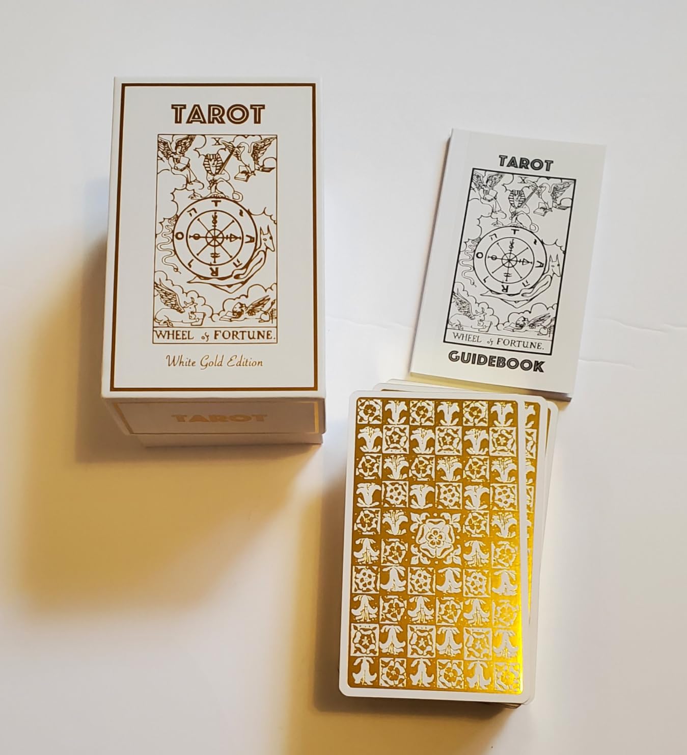 White Gold Tarot Deck with Guidebook - Luxury 78-Card Set with Gold Foil on 400 GSM Cardstock - Elegant White Tarot Cards for Beginners & Experts customer photo 1