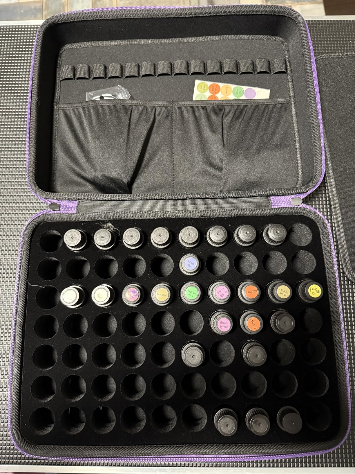 Essential Oil Carrying Case for 70&41 Pieces 5/10/15/20ml Roller Bottles with Free Writable Labels Opener, Oils Premium Aromatherapy Hard Travel Storage Organizer Bag customer photo 1