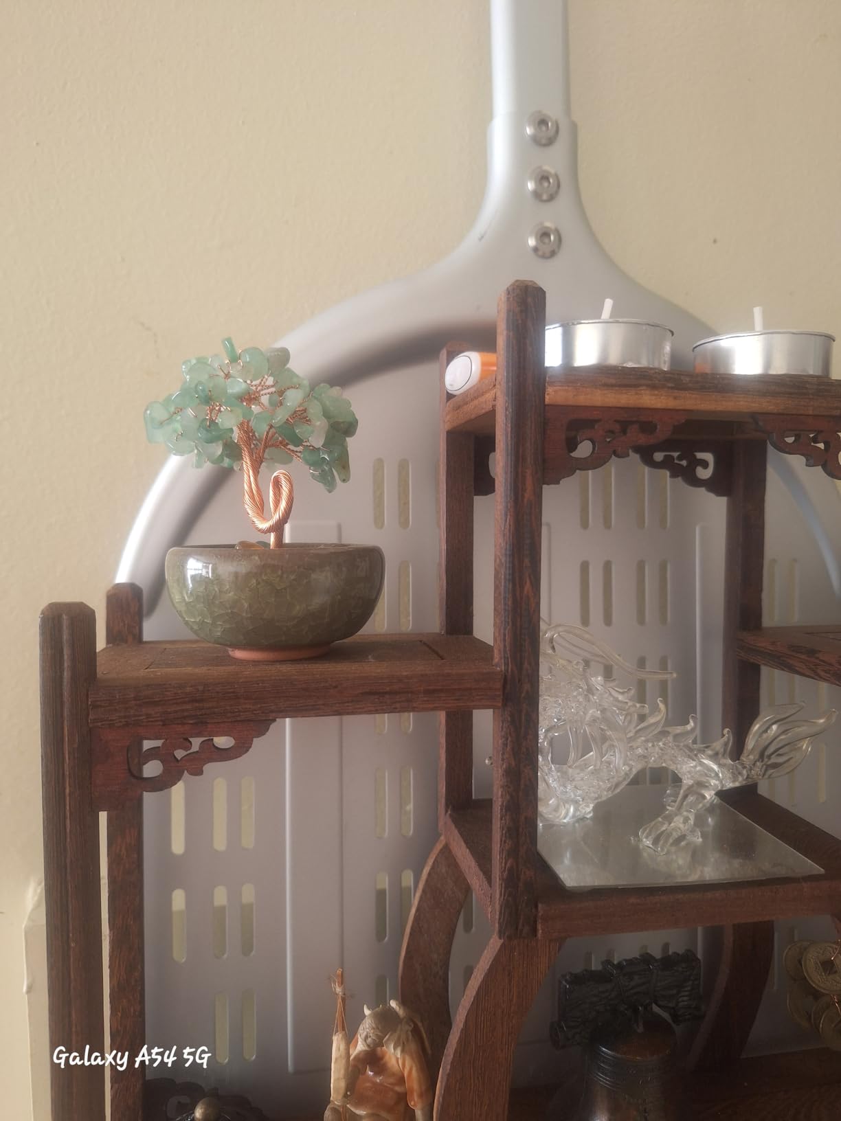 Mini Citrine Crystal Money Tree, Wealth Home Office Desk Decor, Handmade Copper Wire in Crackle Ceramic Base, Feng Shui Office Gift customer photo 1