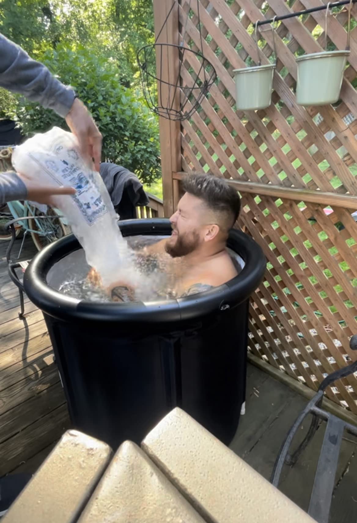 Cold Plunge Tub: 85 Gal Round Tub with Full-Wrap UV-Reflective Insulation Cover Bundle for Indoor & Outdoors Use - Portable Ice Bath Tub for Athletes&Crossfitters &Wim Hof Enthusiasts customer photo 1