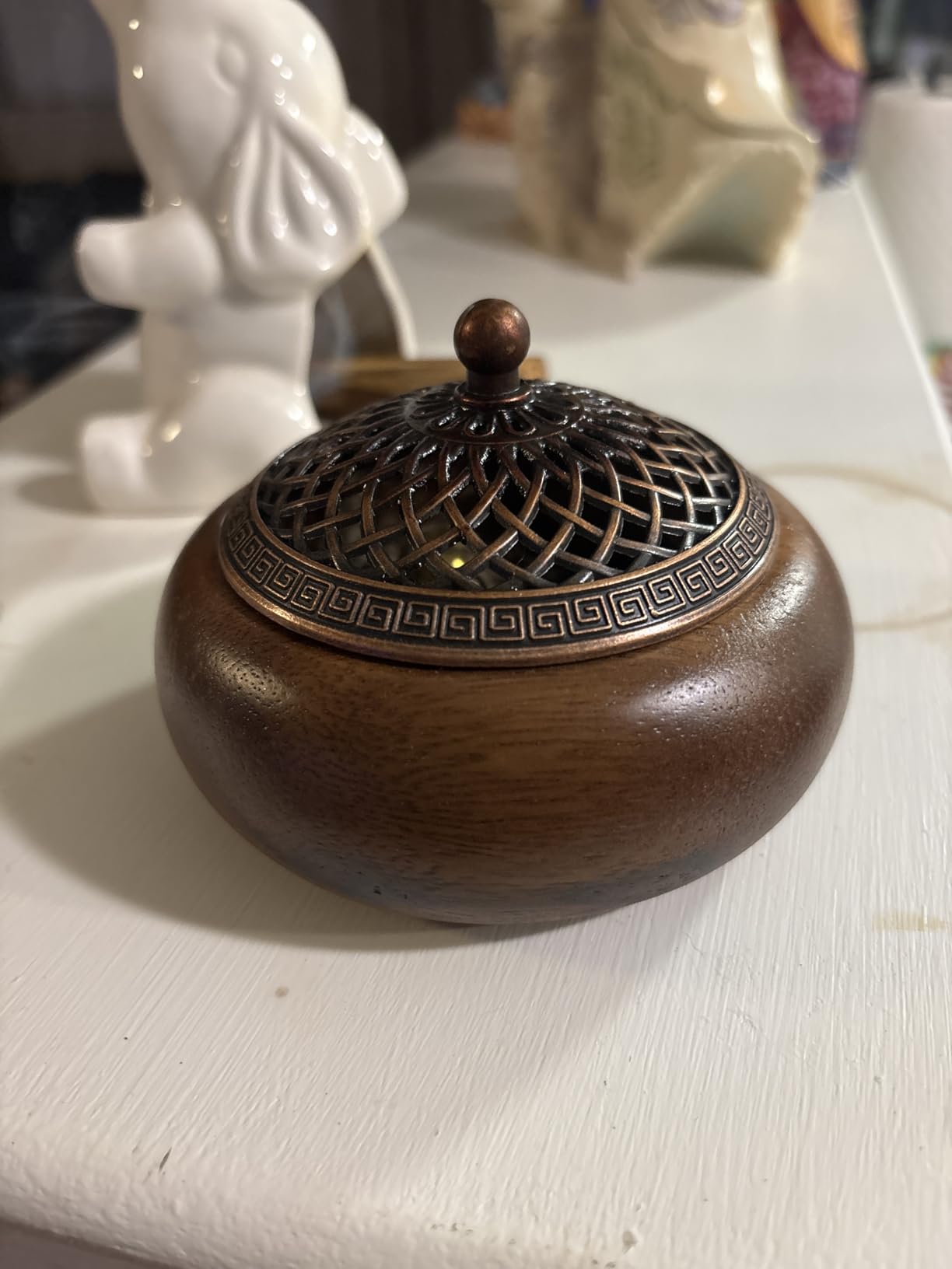 Acacia Wood Incense Burner for Cones & Coils, with Sticks Holder | 3-in-1 Wooden Meditation Accessory, Zen Yoga Home Decor for Living Room, Bedroom and Spa customer photo 1
