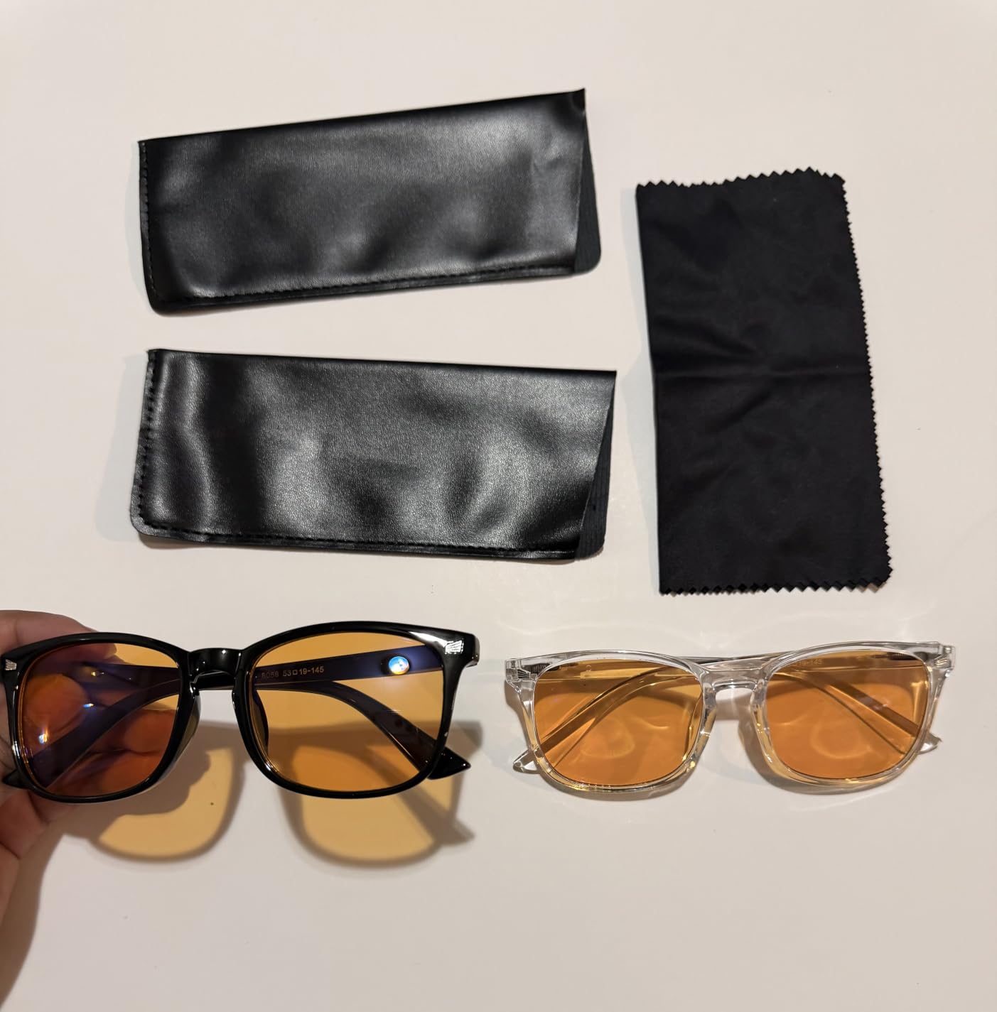 2 Packs Professional Sleep Glasses with 98.7% Blue Light Blocking Dual AR Coatings Amber Lens, Computer Gaming Glasses for Men Women customer photo 2