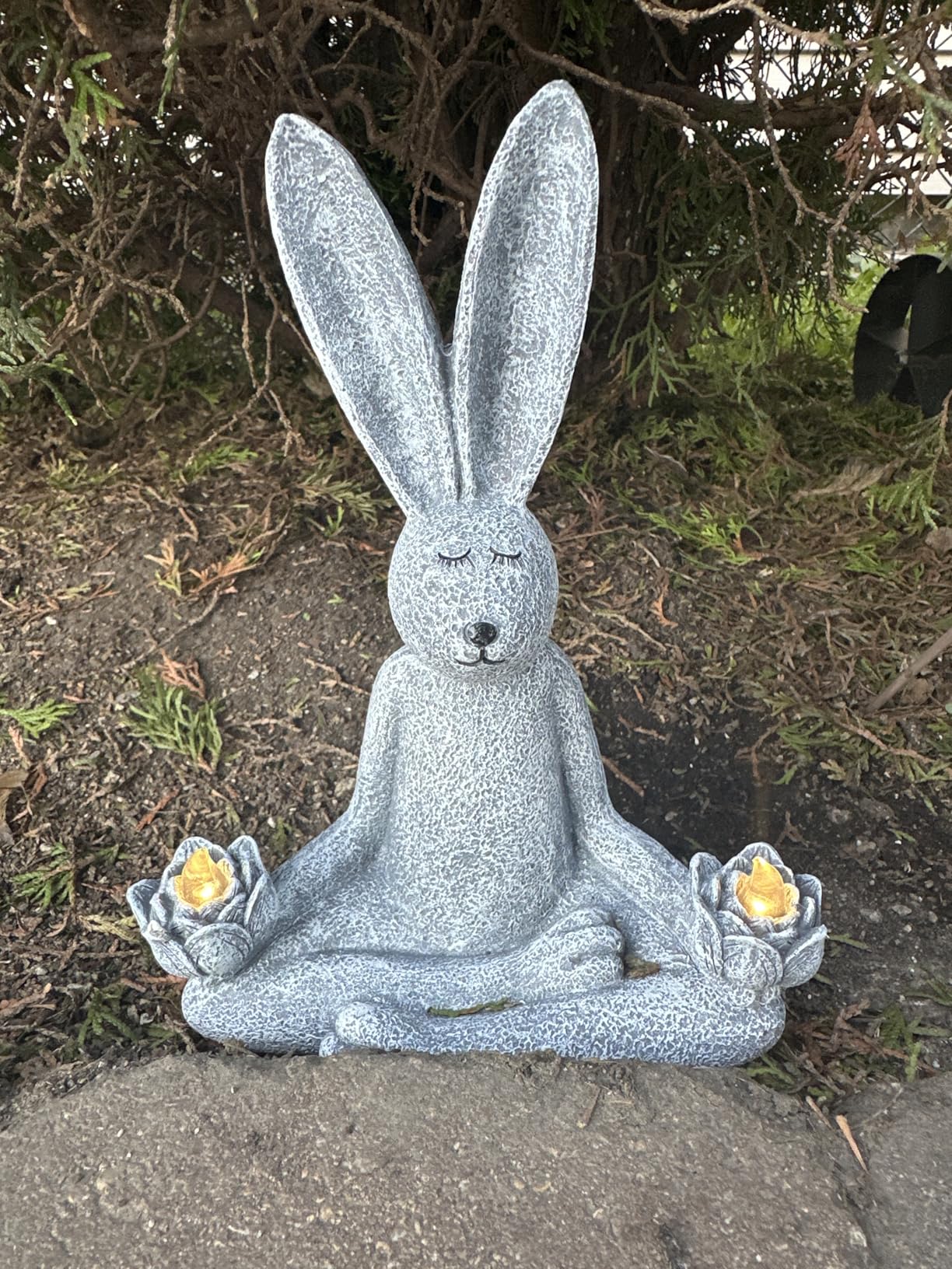 Solar Buddha Statue Outdoor - 14 Inch Tall Solar Outdoor Yard Zen Garden Decor - Ideal Gifts for Housewarming customer photo 1