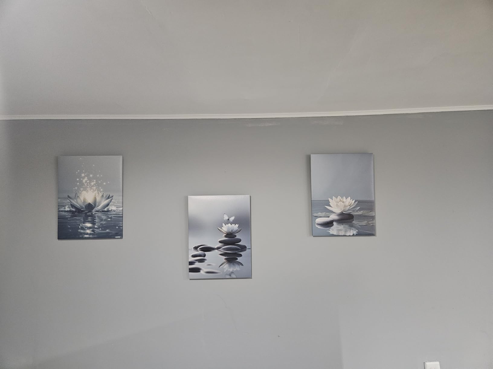 GELDSTEI Wrapped Canvas Tree of Life Spiritual Wall Art Set of 3, 12x16 in | Yin Yang Lotus Design Yoga Wall Decor, Peaceful Meditation Decor Gift for Home, Yoga Studio and Spa customer photo 2