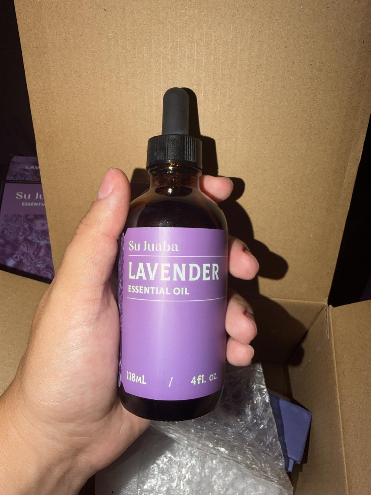 SU JUABA Lavender Essential Oil for Aromatherapy, Sleep & Relaxation | Calming Scent for Diffusion & Skin Care, Ideal for DIY Candles Soap & Fabric Softening - 118mL / 4 fl oz customer photo 1