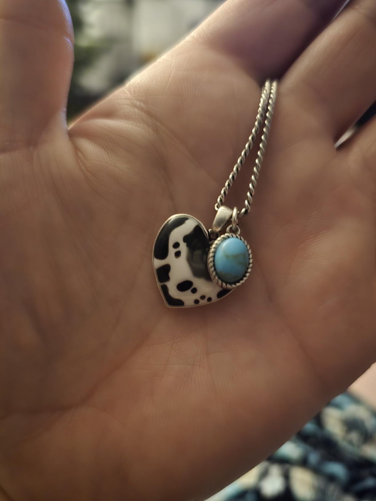 Wrangler Heart Turquoise Pendant Necklace, Gold Plated Western Jewelry customer photo 2