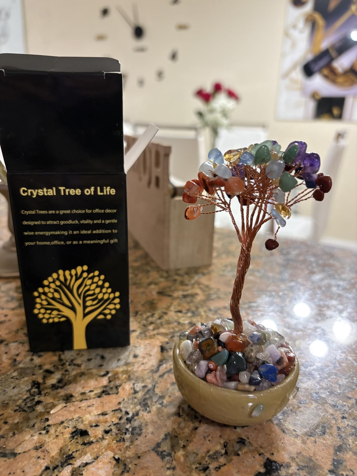 7 Chakra Tree of Life, Healing Crystal Spiritual Home Decor Gift | 5 Inch Natural Crystal Tree With Ceramic Base, Feng Shui Money Tree Meditation Home Office Decor Birthday Gift For Women customer photo 1