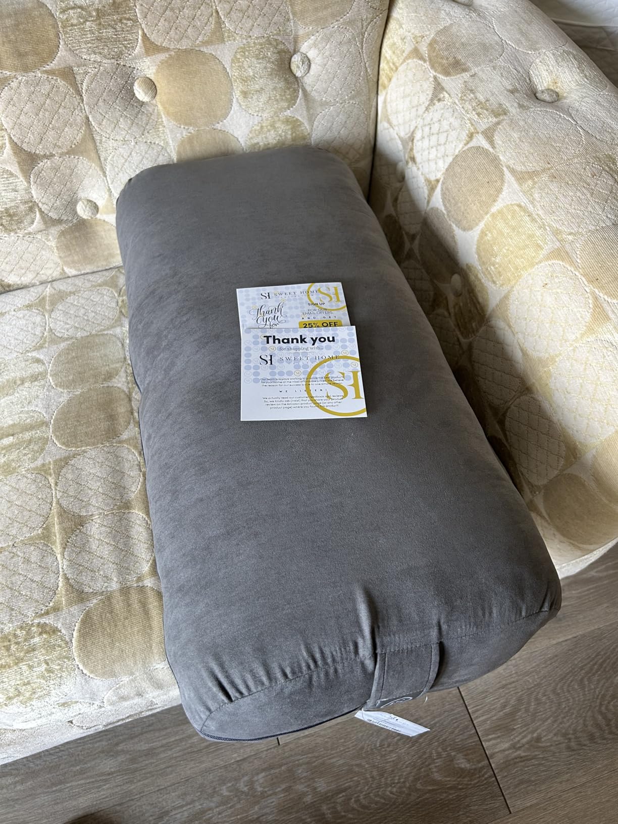 Meditation Cushion Bolster Pillow for Restorative Yoga - Supportive Cushion for Meditation, Pilates, and Relaxation - Filled with Buckwheat Hulls - Removable Cover customer photo 2