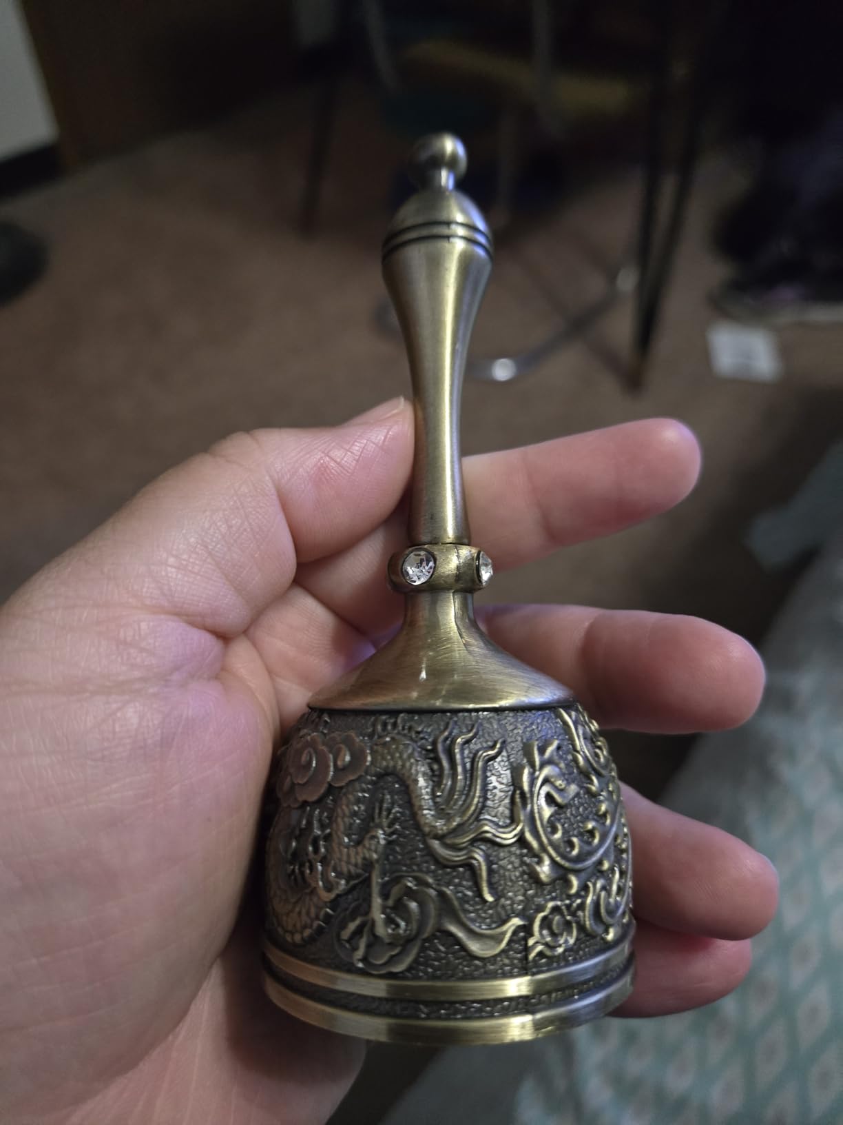 Hand Bell Brass Dinner Call Bells Loud Service Ringing Bell Tibetan Handbells for Meditation Seniors Bedside Musical Teaching Classroom customer photo 1