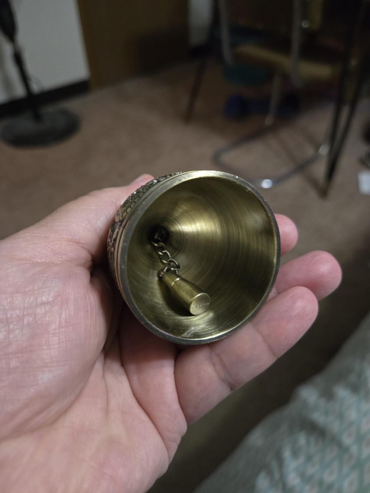 Hand Bell Brass Dinner Call Bells Loud Service Ringing Bell Tibetan Handbells for Meditation Seniors Bedside Musical Teaching Classroom customer photo 2