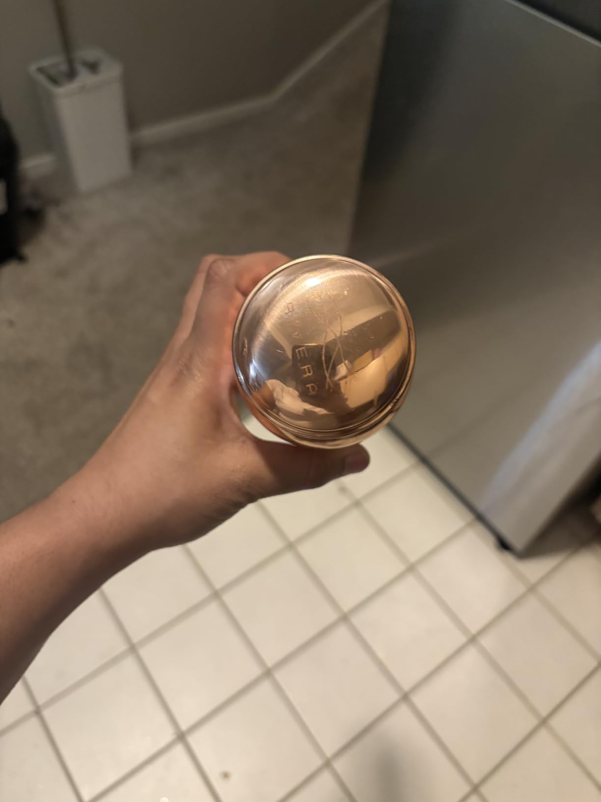 Rivera Hammered 32oz - 99.92% LAB TESTED Pure Copper water bottle, PTFE & PFOA Free, Leakproof & Joint free, BPA-Free, Eco-Friendly, Non-Toxic, Handcrafted, Detox & Wellness - Hammered customer photo 1