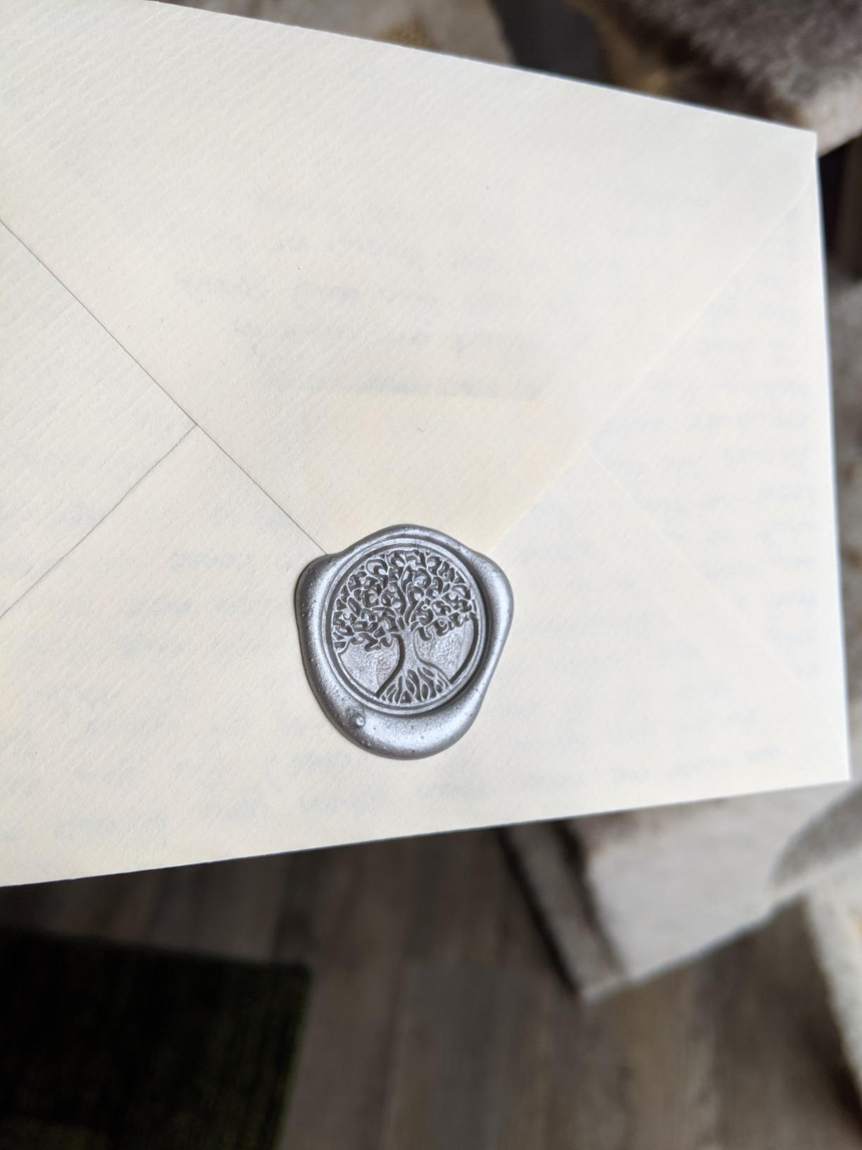 Yoption Wildflower Wax Seal Stamp Kit with Sealing Wax Sticks | Includes Candles, Spoon and Gift Box, For Wedding & Party Invitations, For Christmas & Envelopes customer photo 2