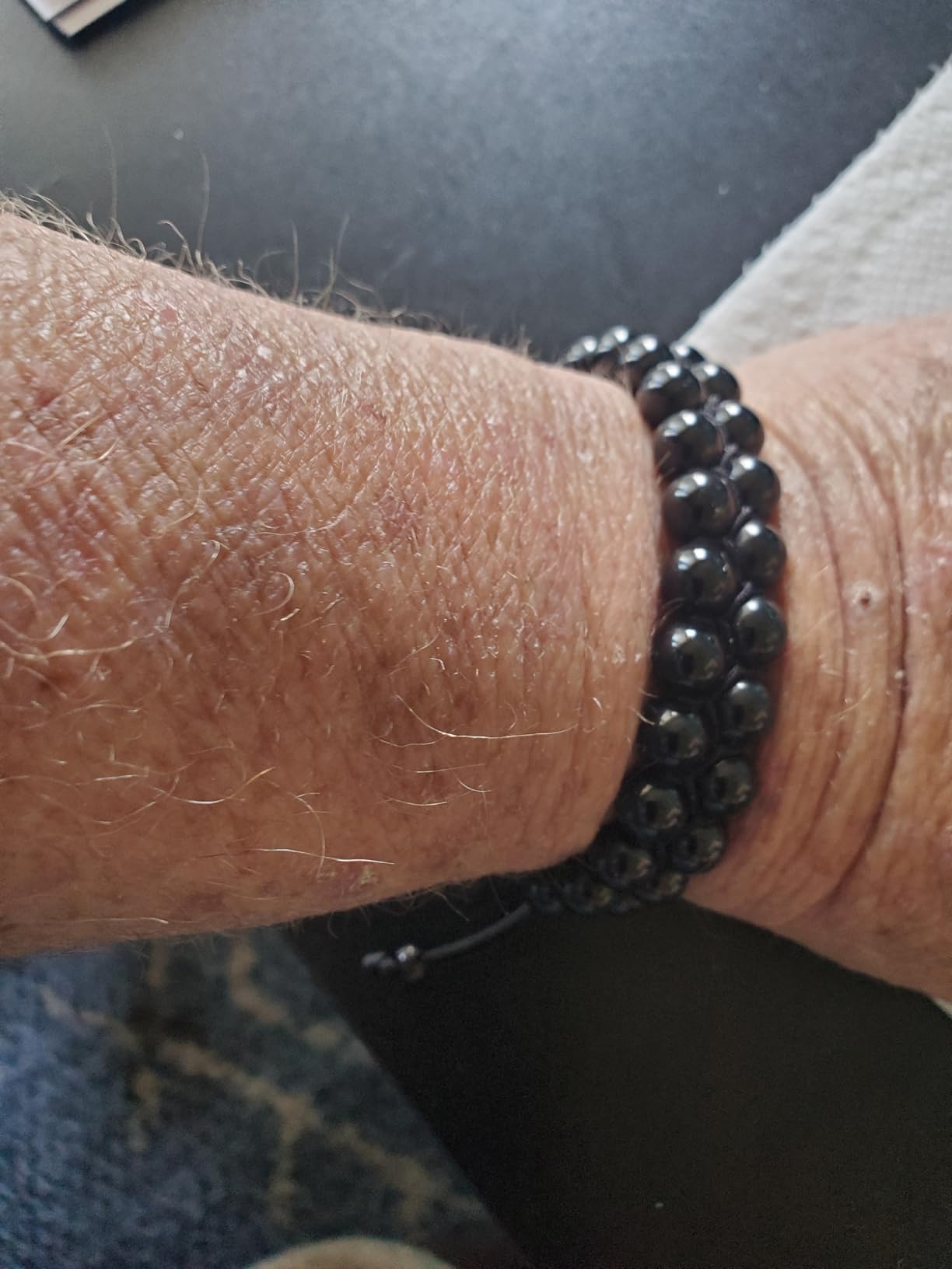 RTZN Black Tourmaline Bracelet for Men - Premium Artisan Handcrafted Authentic Black Tourmaline Jewelry - Adjustable 8MM Mens Beaded Bracelets customer photo 2