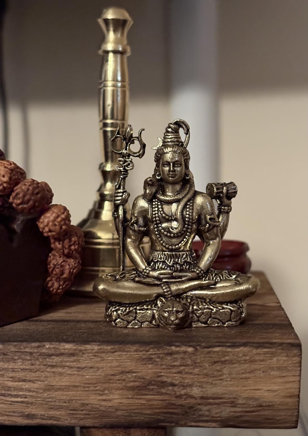 Premium Brass Miniature Shiva Statue, 5CM (2 Inches) Lord Shiva for Home Altar Decor | Mahashivratri Pooja Idol | Shiva in Meditation Mudra | Housewarming Gift | Diwali Gift customer photo 1