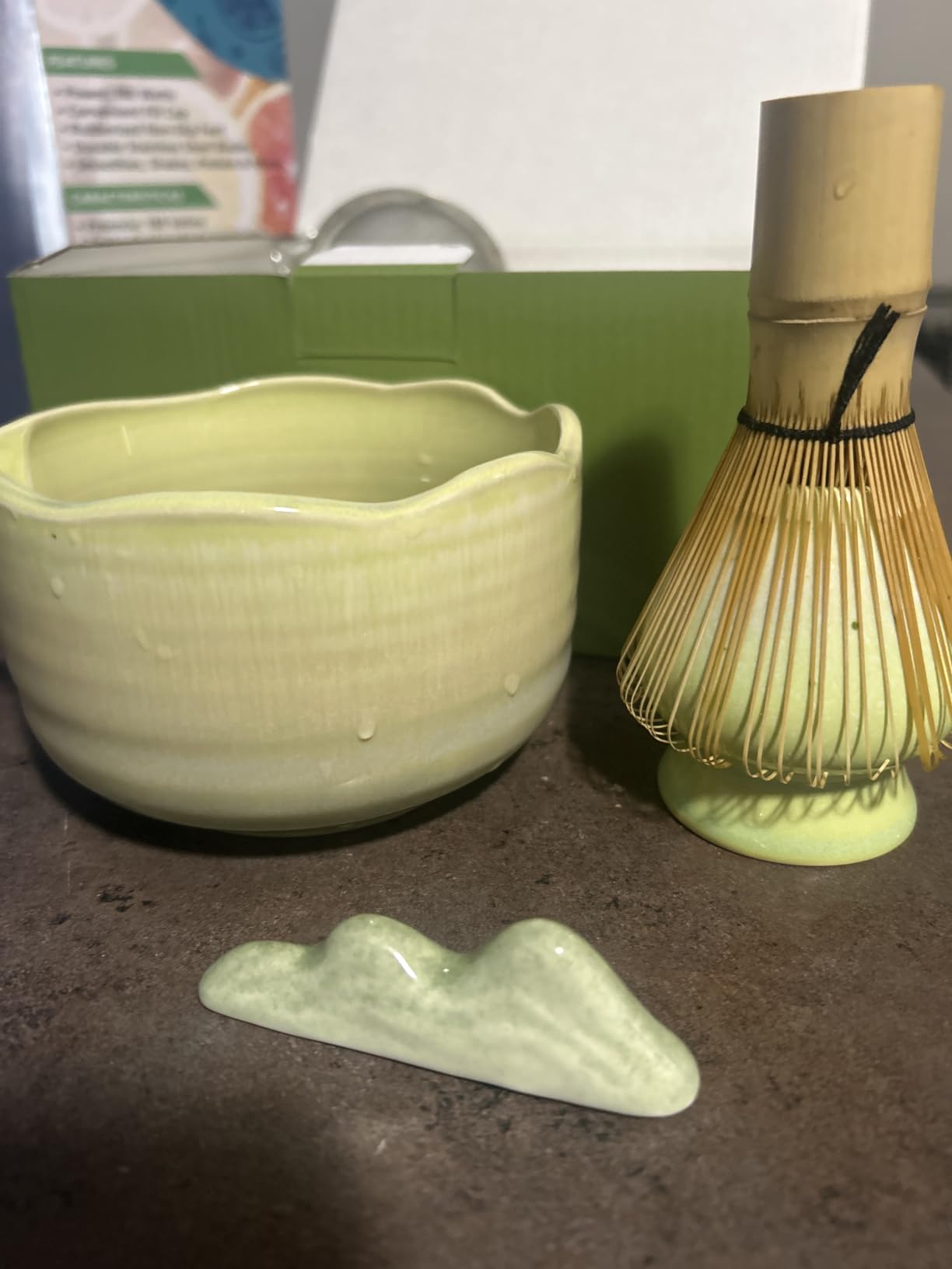 JBER Matcha Whisk Set, 7PCS Matcha Set with Bamboo Whisk and Ceramic Bowl | Complete Matcha Kit Includes 17oz Bowl, Handmade Whisk 100 Prongs, Holder, Spoon, Sifter for Matcha Lovers, Gradient Pink customer photo 1