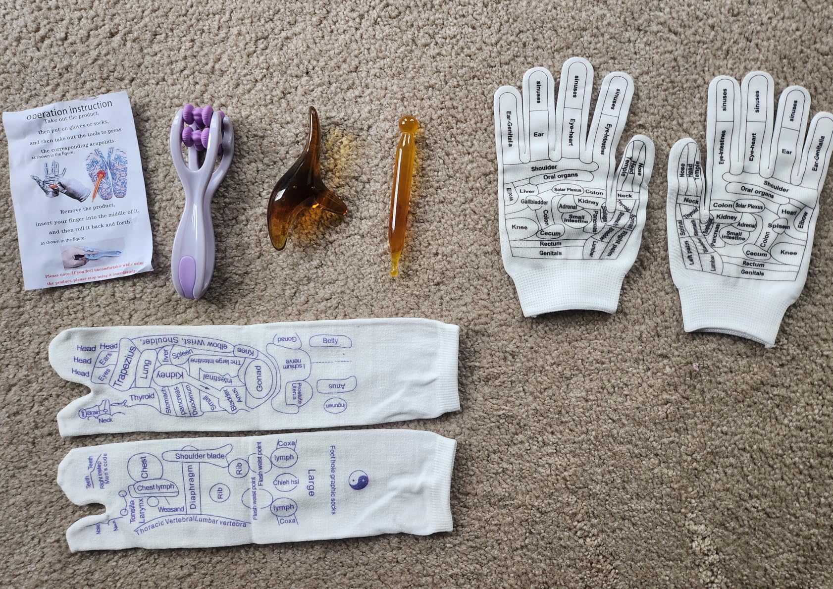 Reflexology Socks, Acupressure Socks, Massage Socks, Finger Massager, Gloves, Help to Relieve Fatigue and Relax the Body and Mind customer photo 2