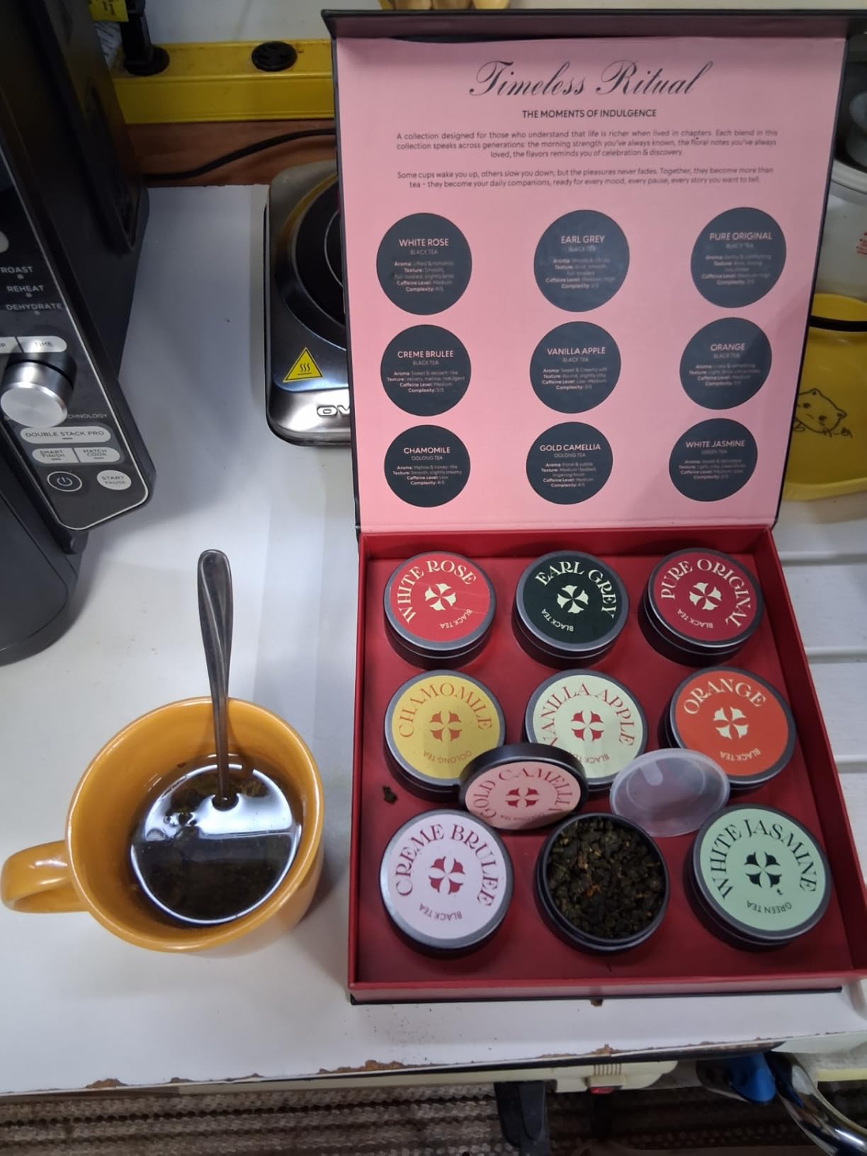 BLOSSOM RITUAL Timeless Ritual Luxury Loose-Leaf Tea Gift Box - 9 Tin Cans Premium Black, Oolong & Green Tea Assortment - Elegant, Festive & Artisanal customer photo 2