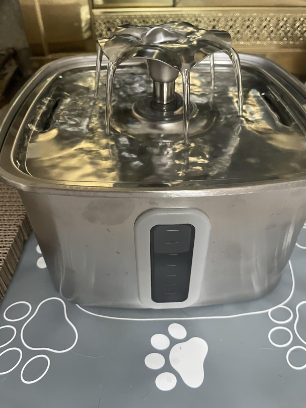 Veken Innovation Award Winner Stainless Steel Cat Water Fountain, 108oz | Automatic Pet Fountain Dog Water Dispenser with 3 Replacement Filters & Silicone Mat, Gifts for Cats, Dogs (Silver) customer photo 2