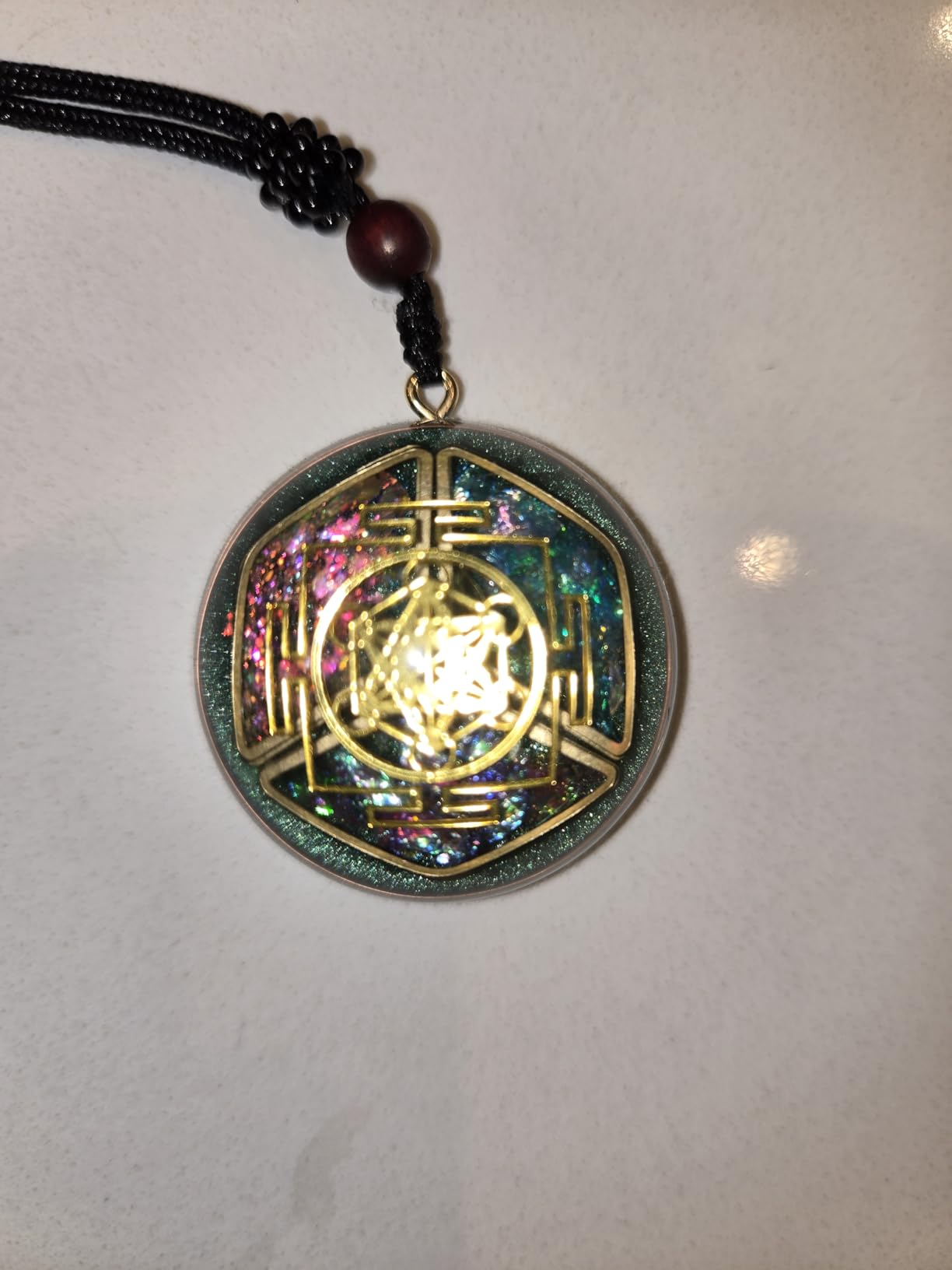 Da Piao Liang Sacred Geometry Metatron Cube Orgone Pendant Necklace | SBB Copper Wire Energy Amulet, Black Adjustable 26-Inch Cord Chain for Spiritual Healing customer photo 1