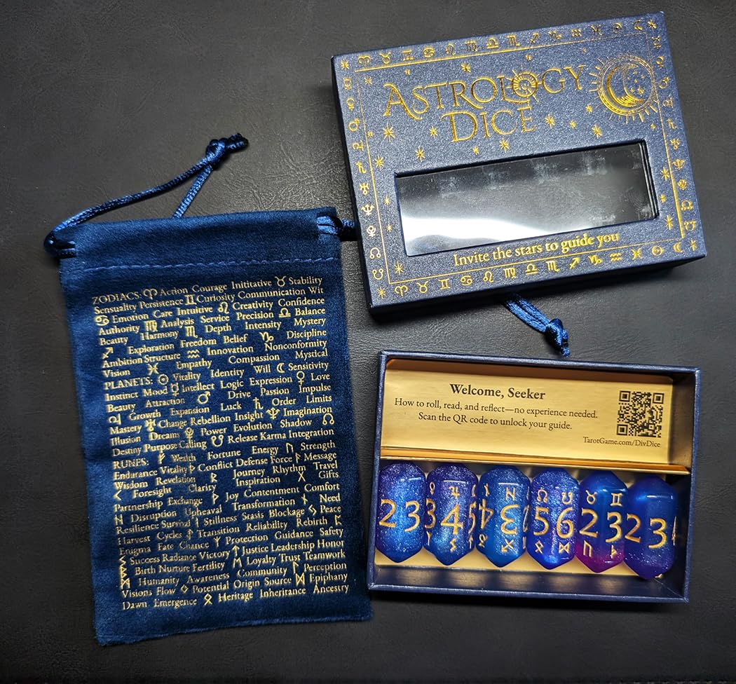 Astrology Dice for Readings - Divination Tools with Planetary Symbols & Zodiac Signs | 6 Mystic Dice | New Age, Witchy | Unique Gift for Women & Men | Ask a Question, Discover The Forces at Play customer photo 1