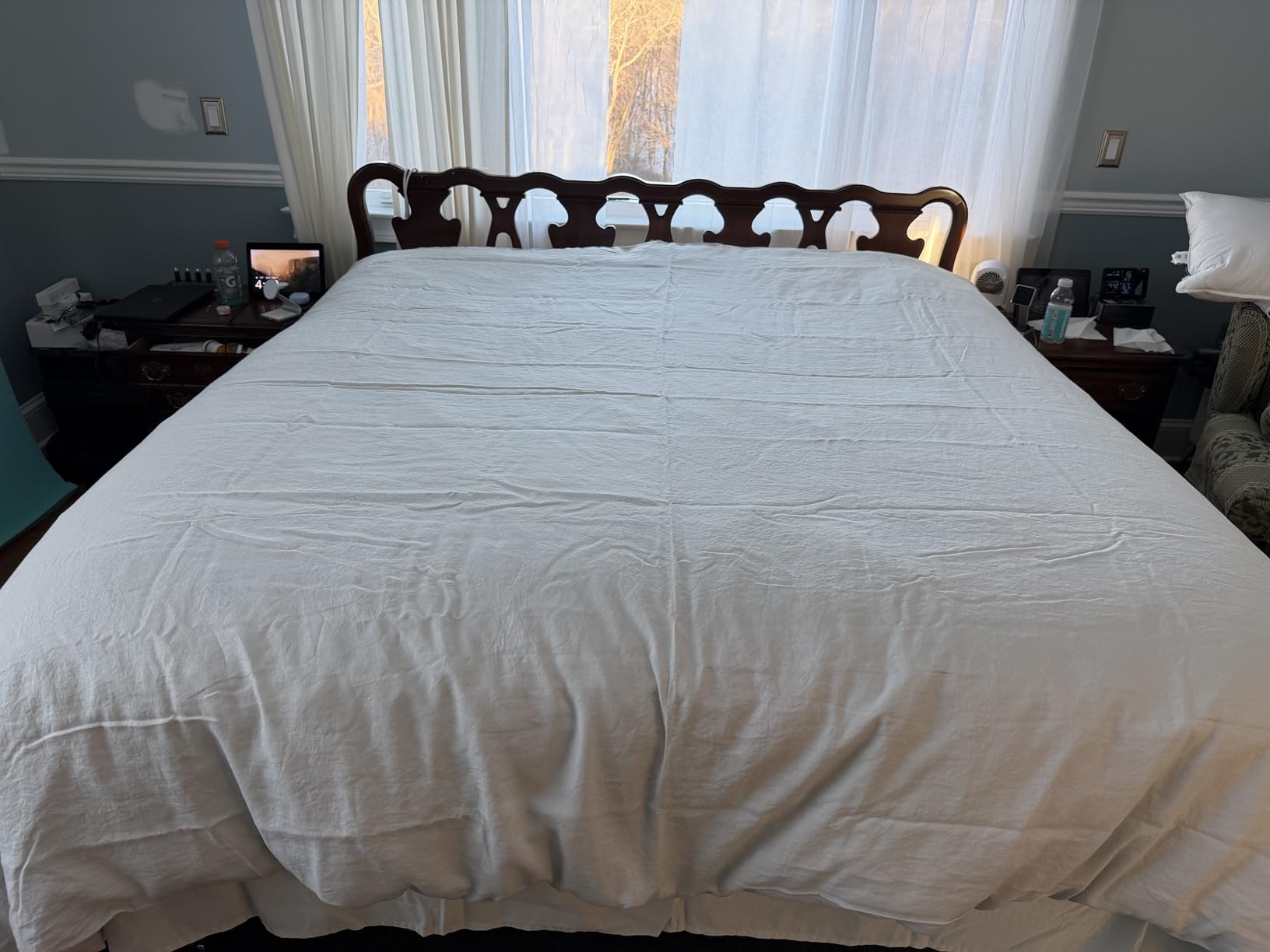 Bedsure PureWoven European Flax Linen Duvet Cover Set, Queen, Linen | Washed, Breathable, Moisture-Wicking, 170 GSM, Button Closure, 8 Interior Ties, All-Season, Luxury, Texture, Soft customer photo 1