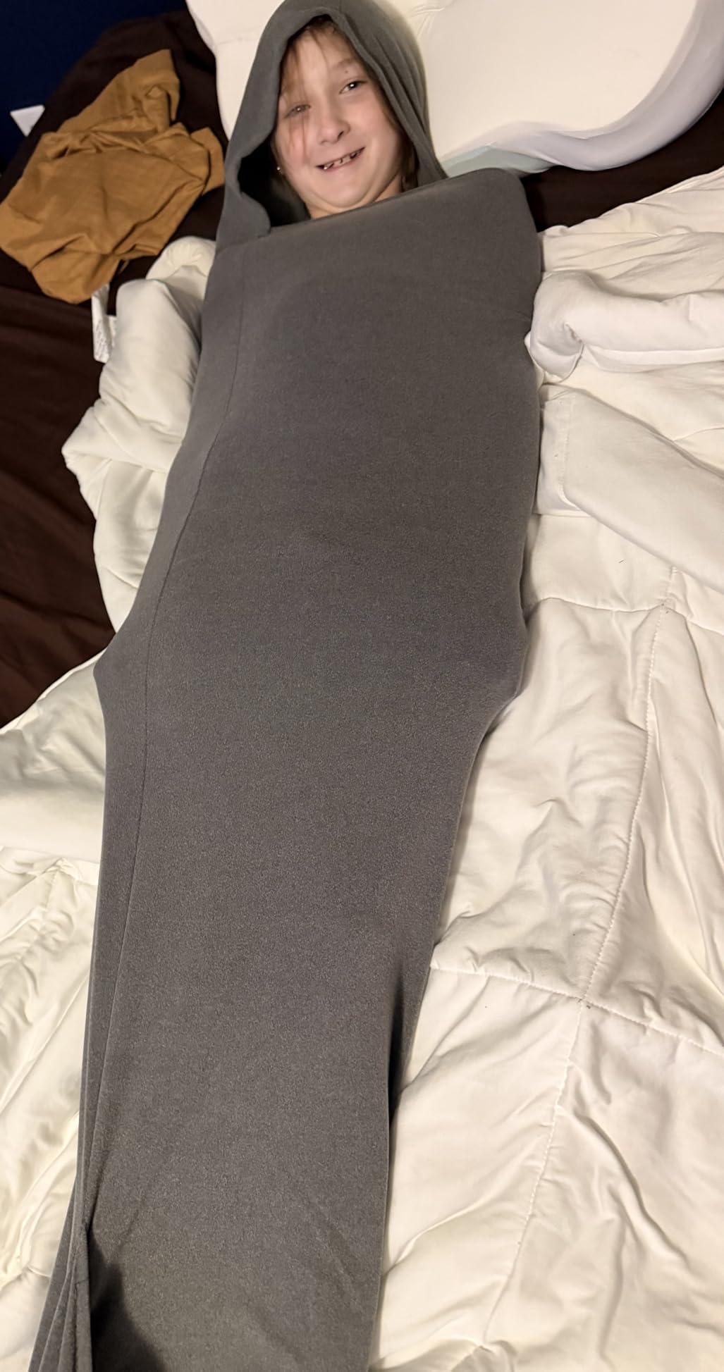 Sleep Bag-Sleep Pod for Deeper Sleep-Full Body Cozy Sleep Bag with Hoodie | Hooded sleep, open feet. For home, camp & travel. Guides mind & body to deep sleep in your sanctuary. customer photo 1