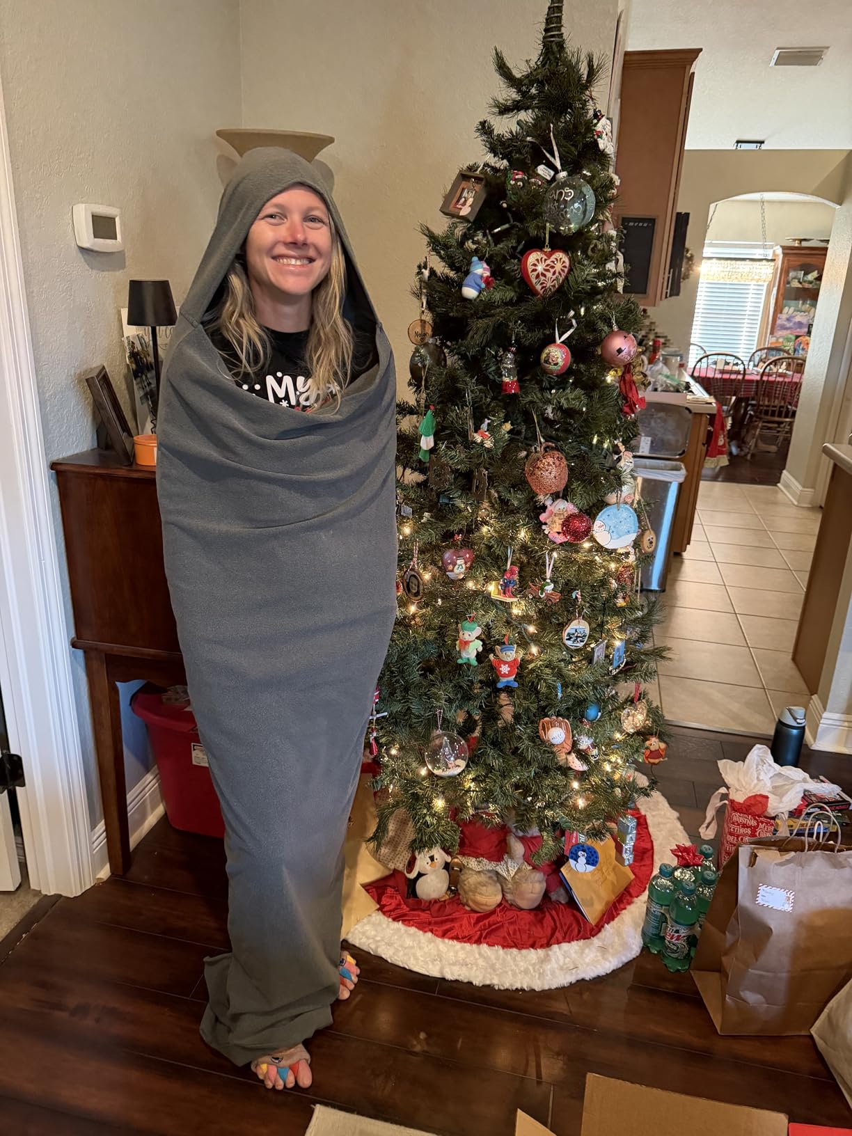 Sleep Bag-Sleep Pod for Deeper Sleep-Full Body Cozy Sleep Bag with Hoodie | Hooded sleep, open feet. For home, camp & travel. Guides mind & body to deep sleep in your sanctuary. customer photo 2