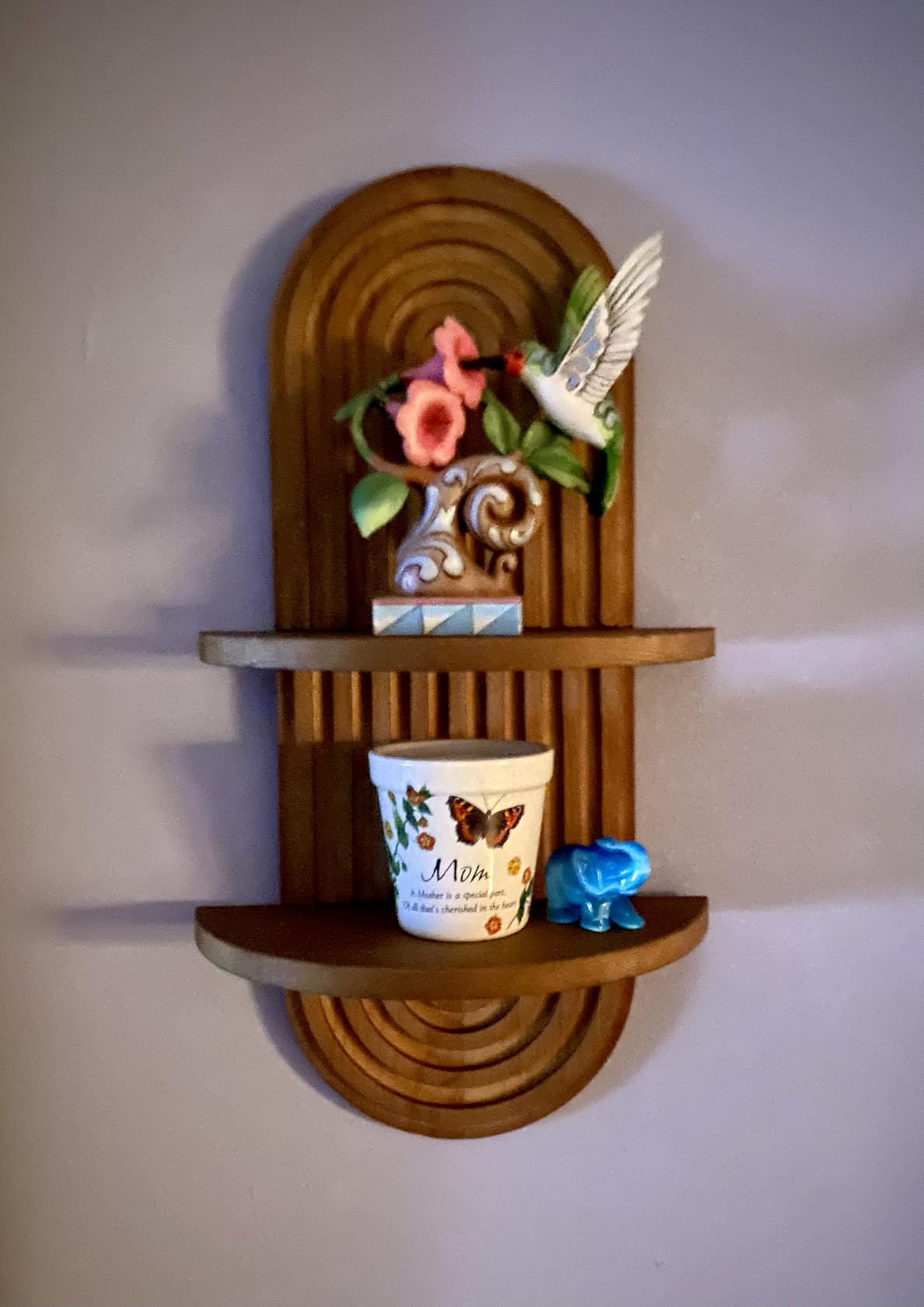 Bamworld Boho Wall Decor Plant Wall Shelf Wood Plant Holder Natural | Mid Century Modern Decor Hanging Plant Shelf Wooden Floating Shelves for Home Bedroom Living Room Holding Planter Decoration customer photo 2