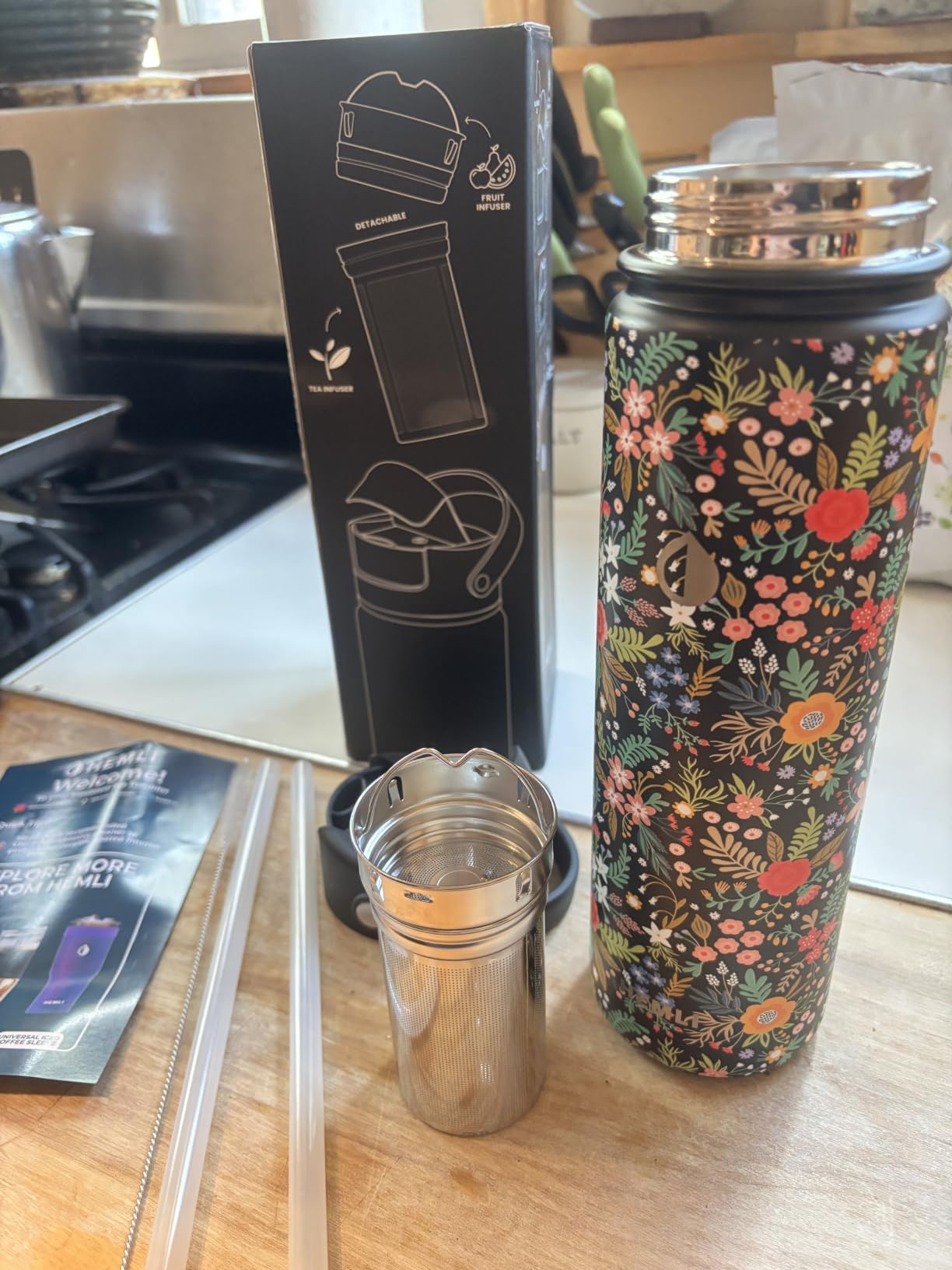 22 oz Ceramic Lined Tea Infuser Travel Tumbler, Micro-Mesh Stainless Steel Infuser, Pure Taste Ceramic Interior, Triple Insulated 12hr Hot Cold, Dual Sip & Straw Lid, Scratch-Resistant customer photo 2