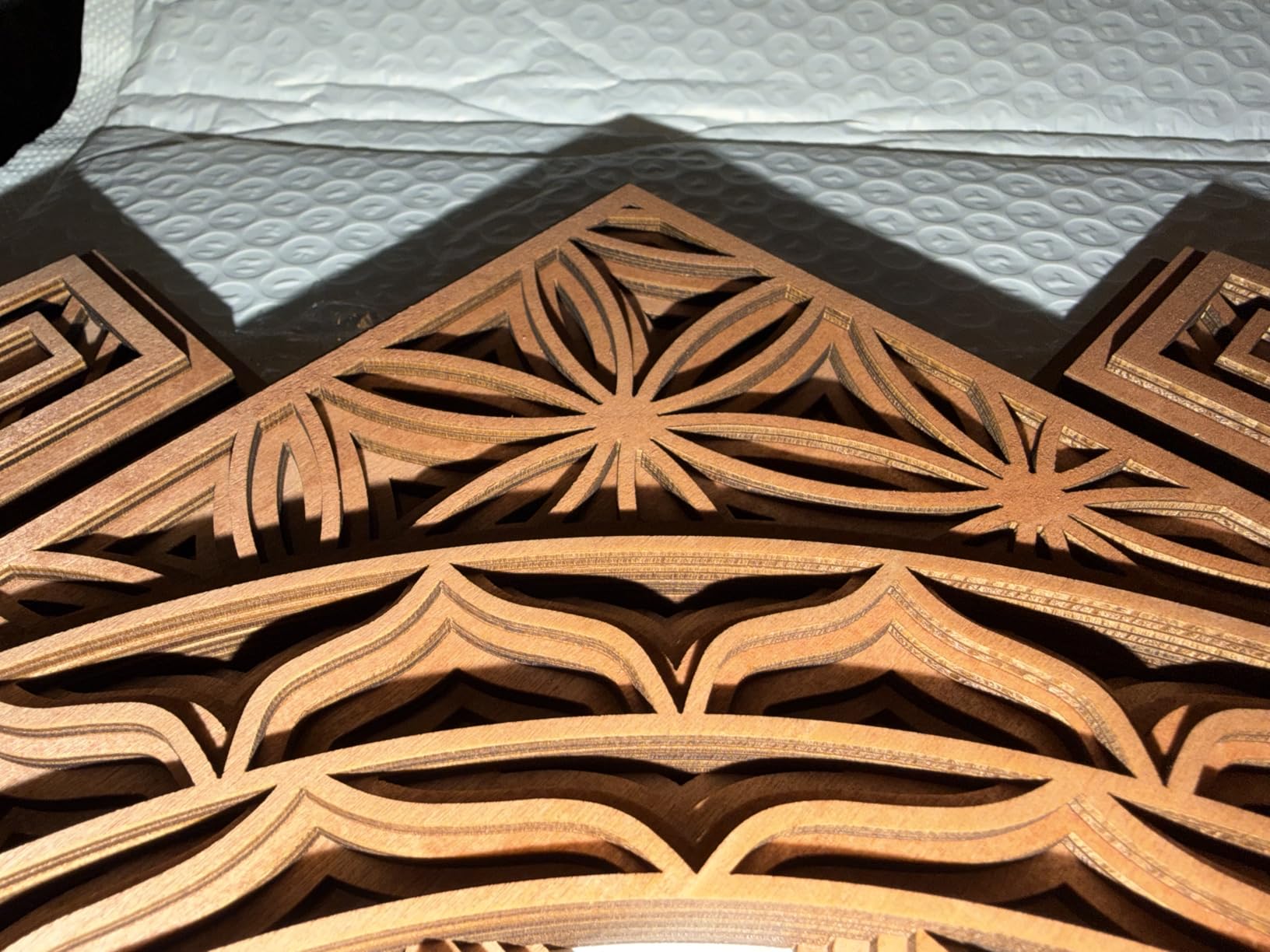 YIVFOX Handcrafted Sri Yantra Wall Art - Sacred Geometry Wood Carving for Spiritual Decor, Chakra Balancing and Meditation Space (11.8inch) customer photo 2