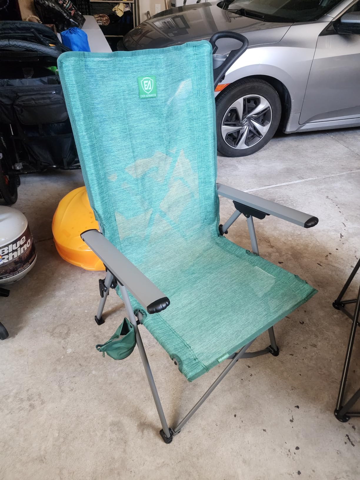 EVER ADVANCED Reclining Camping Chairs for Adult Supports 350lbs Mesh Blue | Lightweight, Portable Compact Folding Chair with High Back, 4-Level Recliner Chairs, Lawn Chair for Patio Balcony customer photo 1