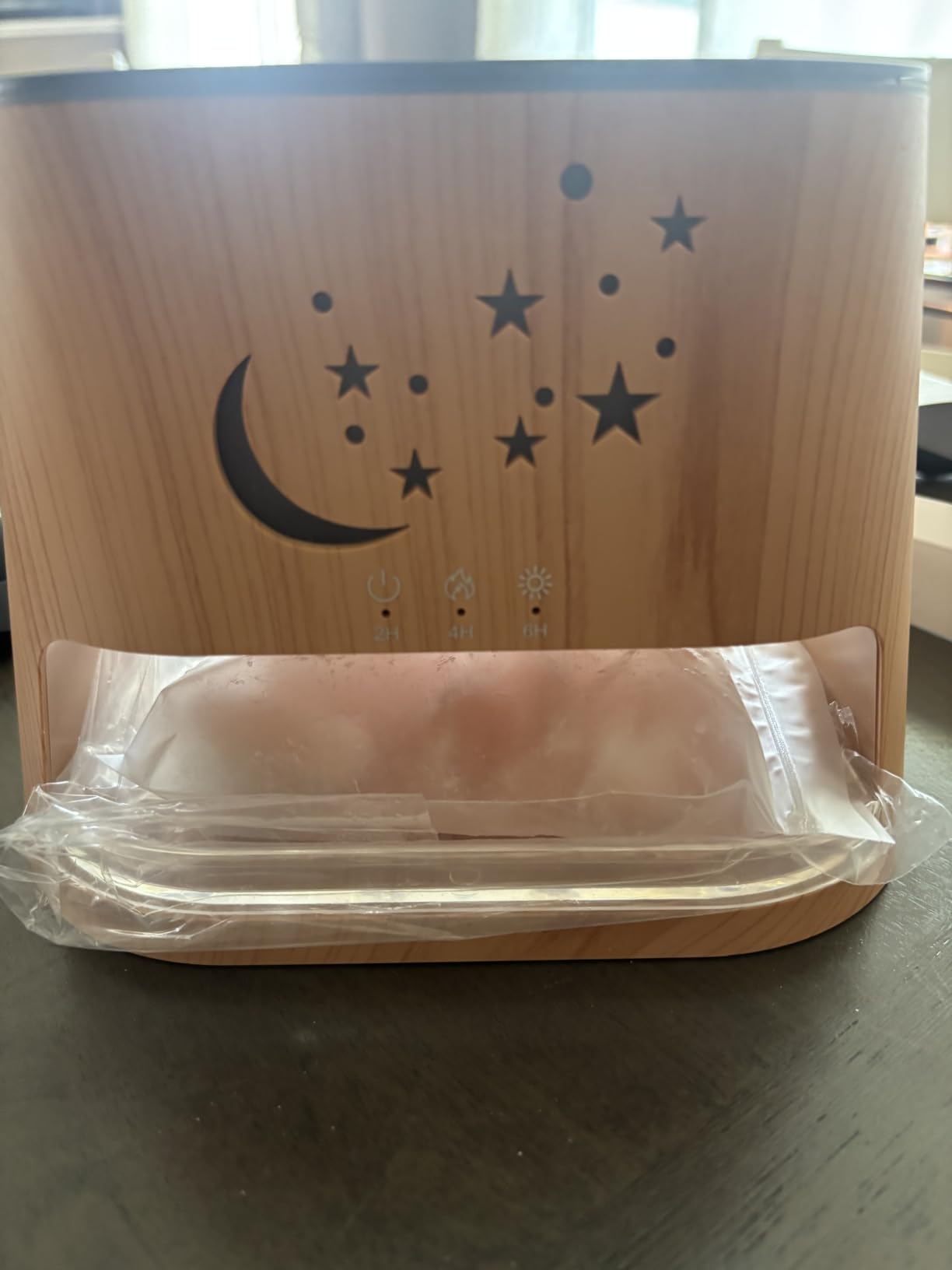 Essential Oil Diffuser & Himalayan Salt Lamp - 5 in 1 Aromatherapy Diffuser Humidifier with Remote Control, 8 Color LED Lights Cool Mist Humidifier for Home, Bedroom, Office, Yoga, 260ml customer photo 1