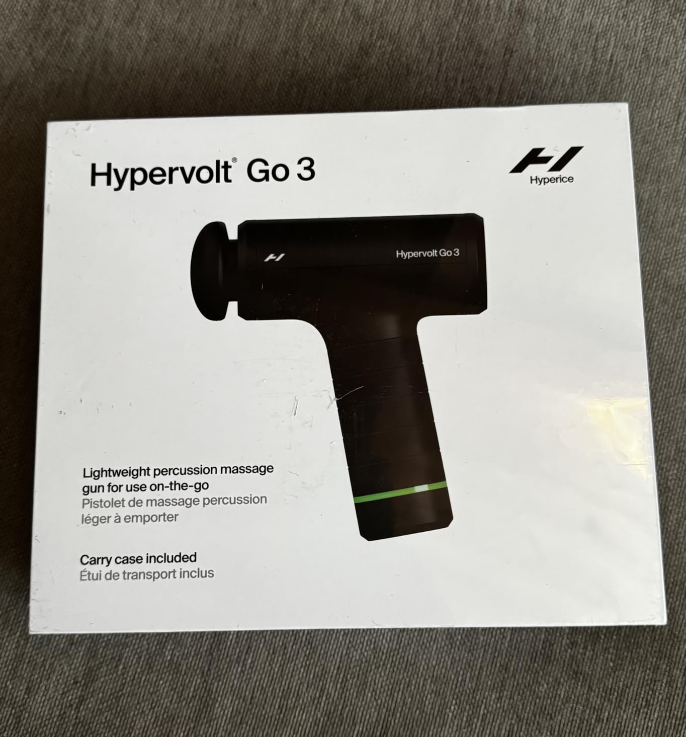 Hypervolt Go 3 Percussion Massage Gun Lightweight with Carry Case | Muscle Recovery | Compact Power | TSA Friendly Design | Long Battery Life | Five Speed Settings | Pressure Sensor Feedback customer photo 1